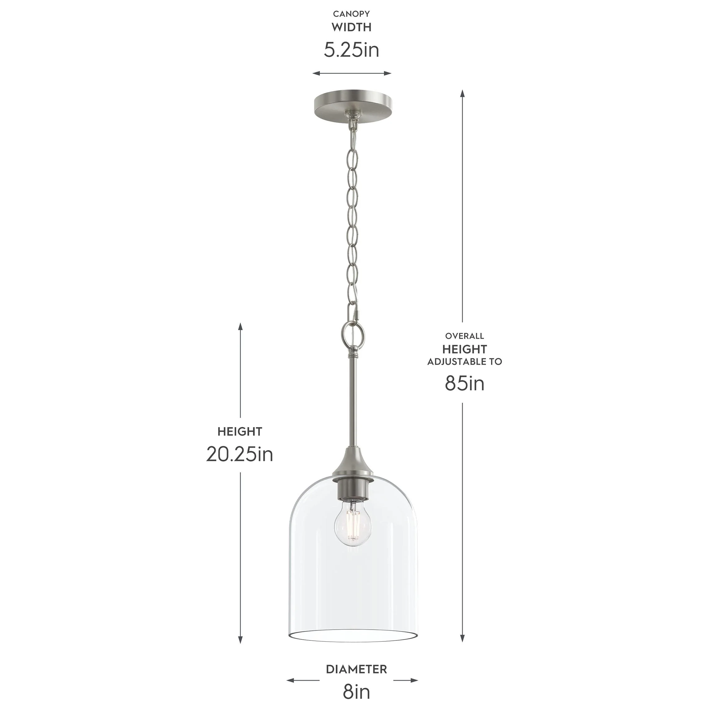 Ilia 1-Light Pendant with Clear Glass Shade - Image 12