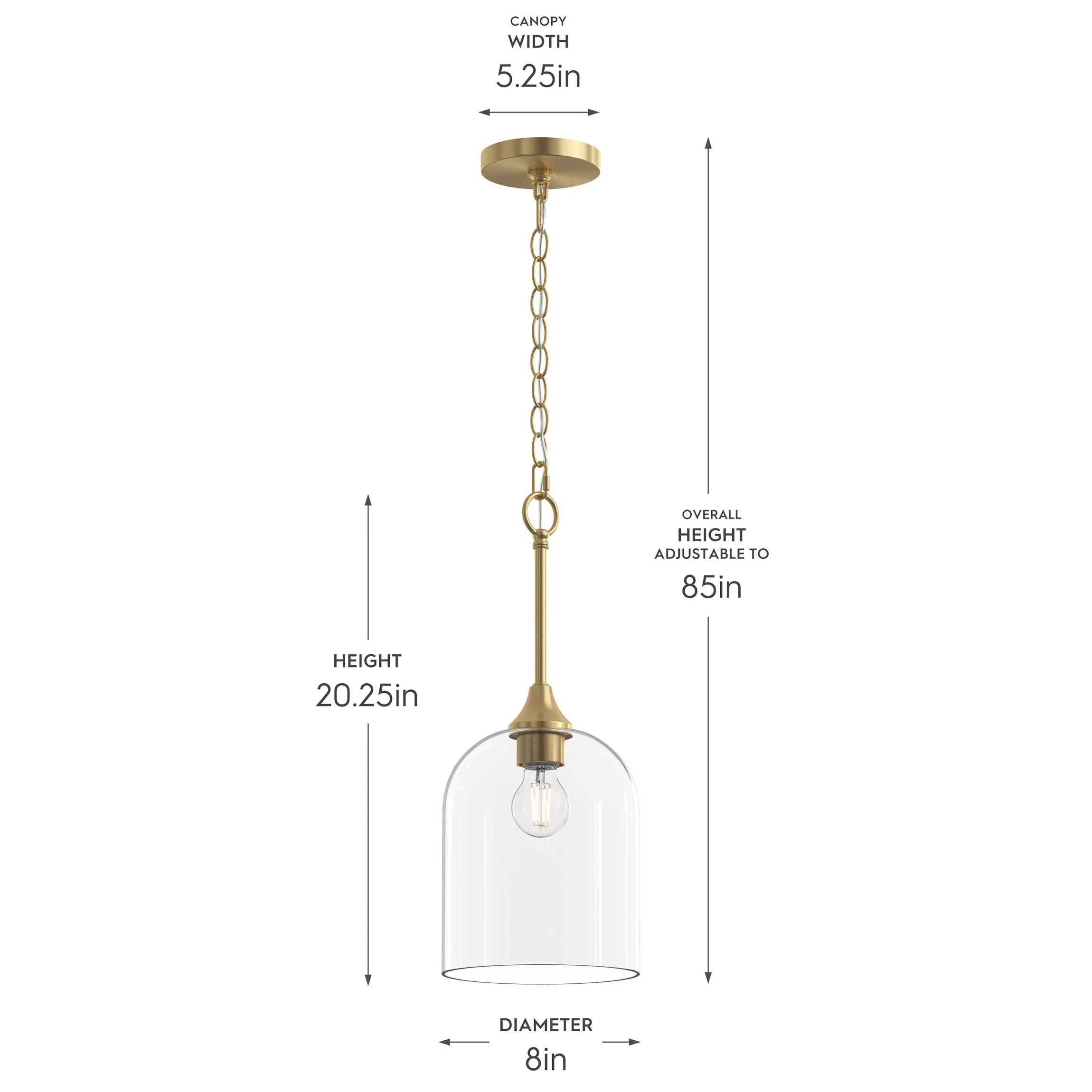 Ilia 1-Light Pendant with Clear Glass Shade - Image 19