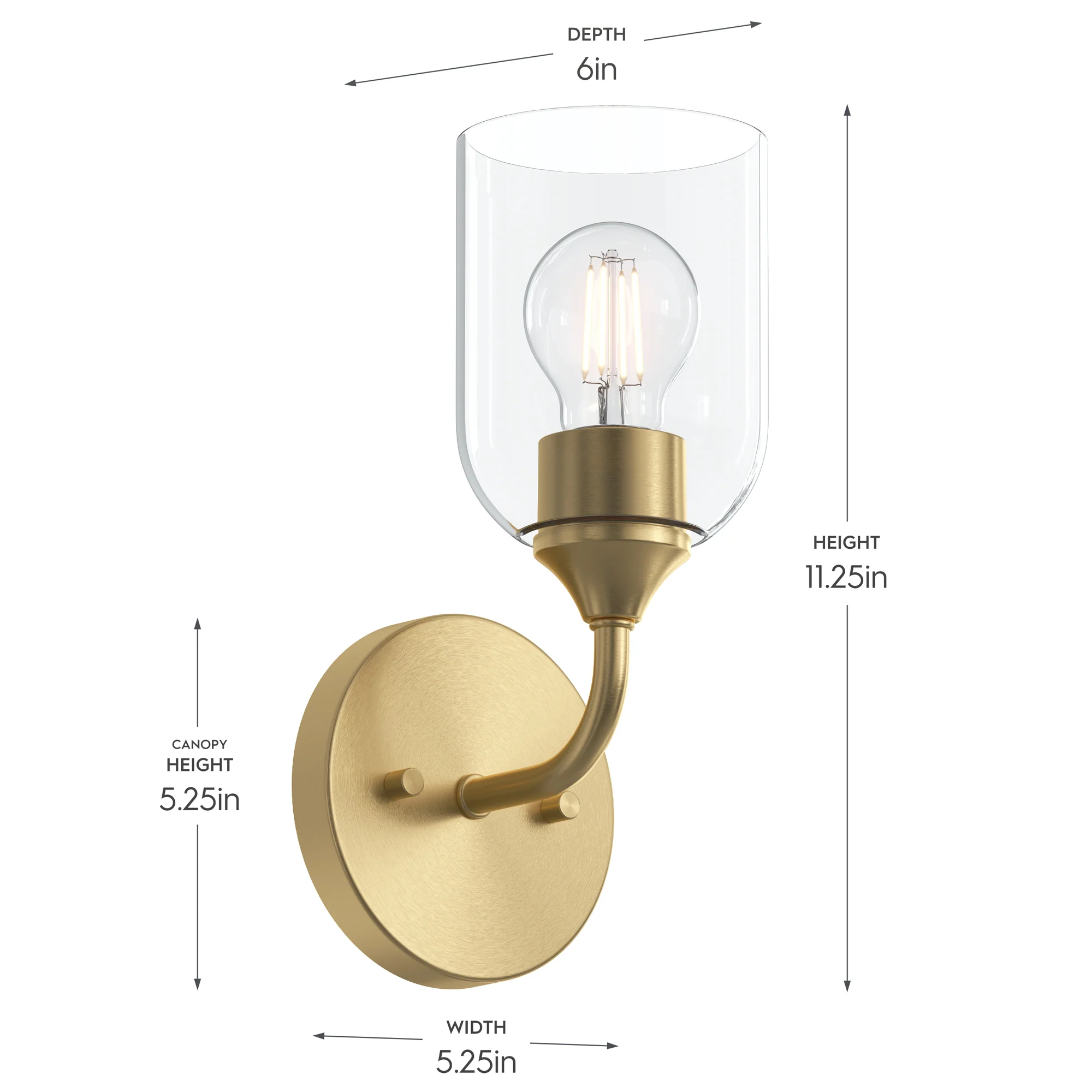 Ilia 1-Light Wall Sconce with Clear Glass Shade - Image 26