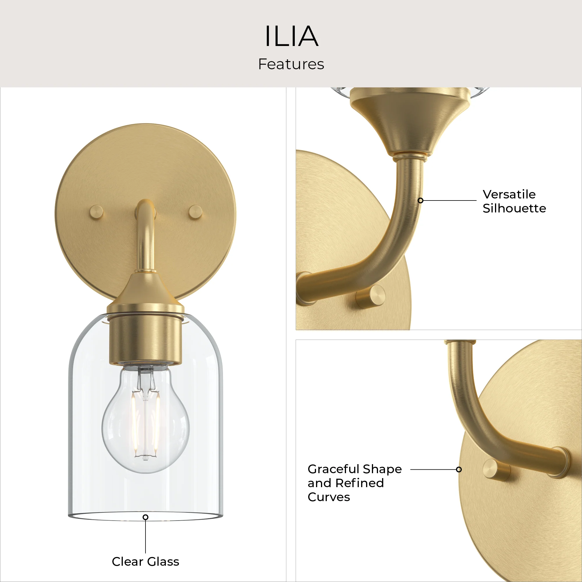 Ilia 1-Light Wall Sconce with Clear Glass Shade - Image 27
