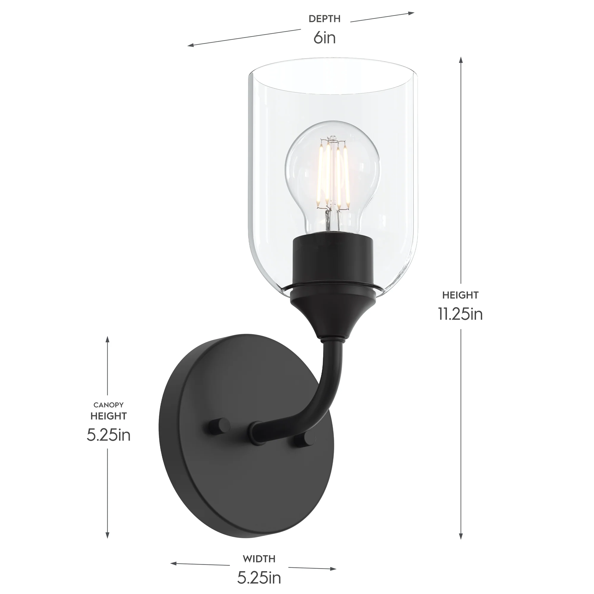 Ilia 1-Light Wall Sconce with Clear Glass Shade - Image 37