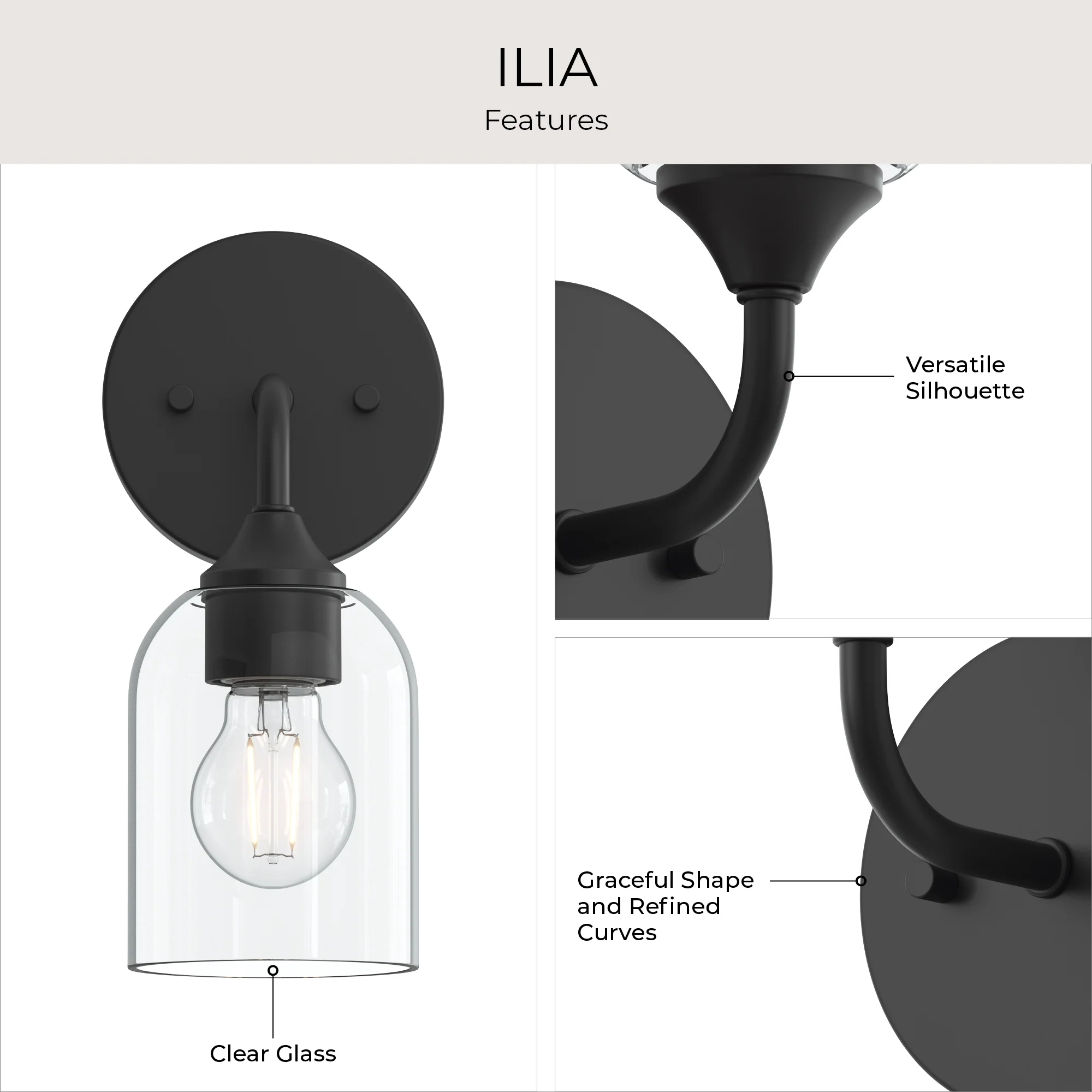 Ilia 1-Light Wall Sconce with Clear Glass Shade - Image 38