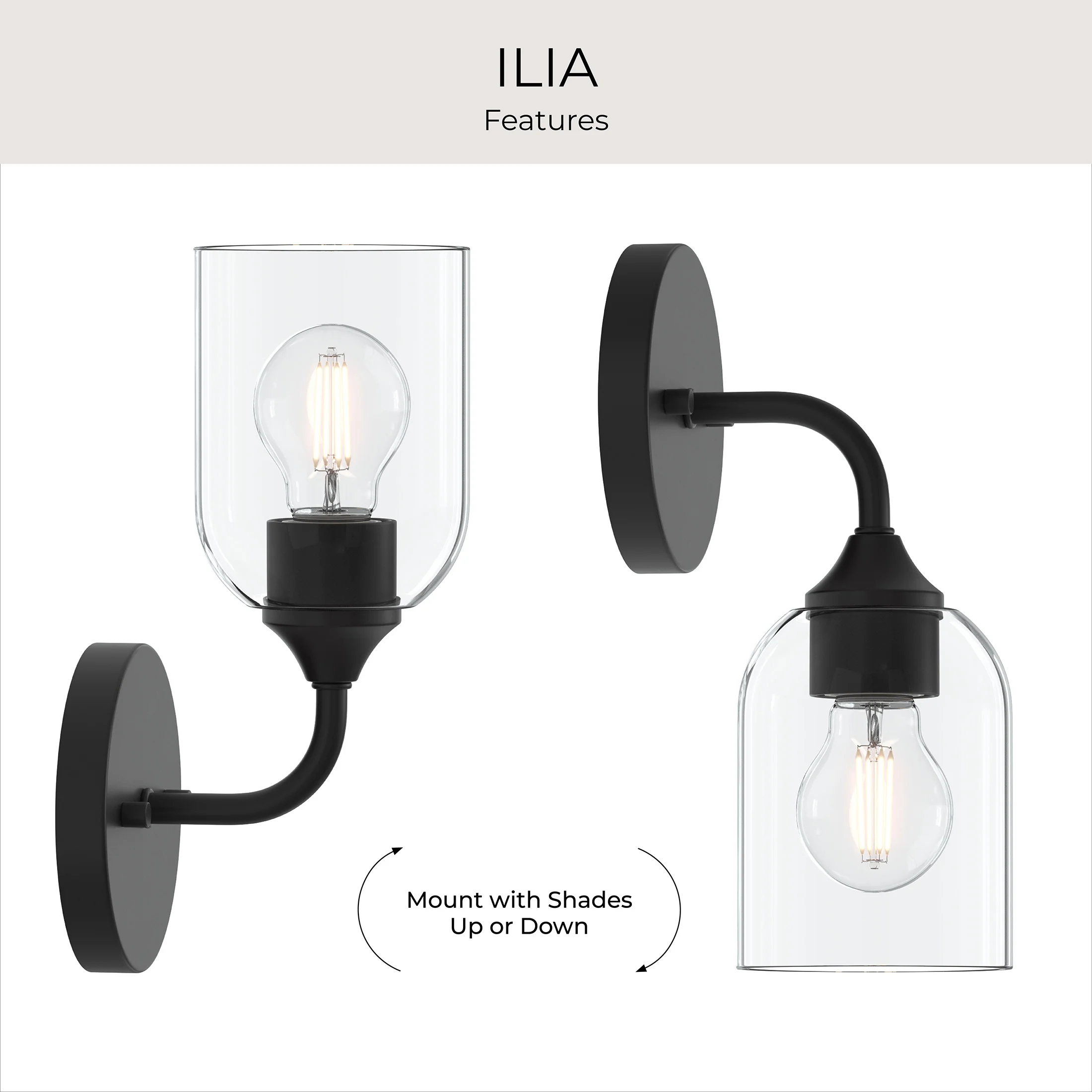 Ilia 1-Light Wall Sconce with Clear Glass Shade - Image 39