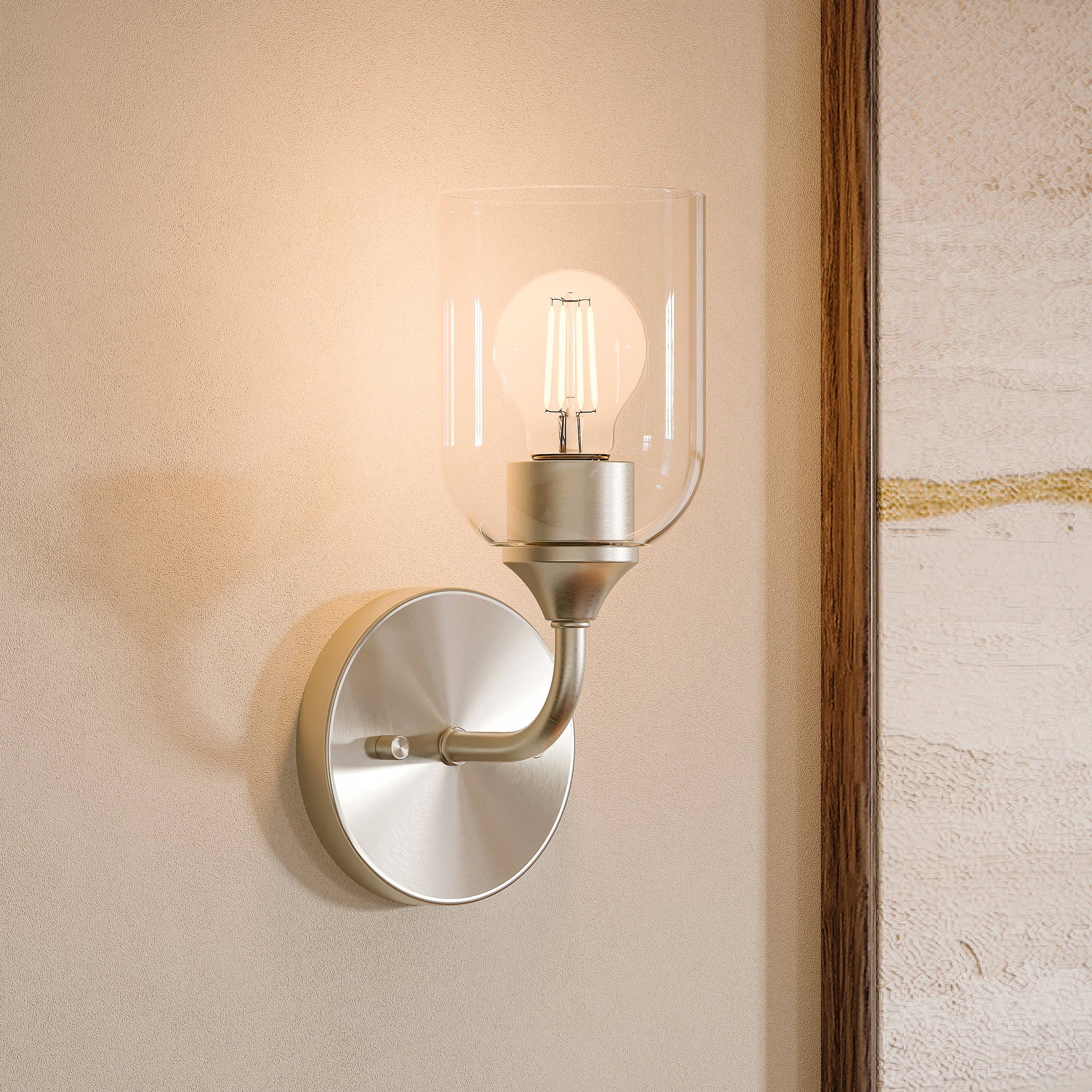 Ilia 1-Light Wall Sconce with Clear Glass Shade - Image 6