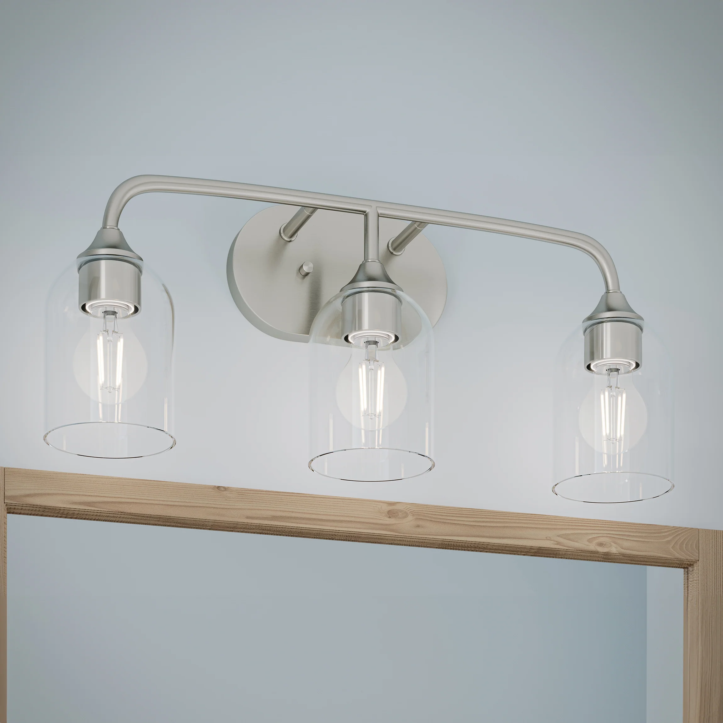 Ilia 3-Light Bath Vanity with Clear Glass Shade - Image 22