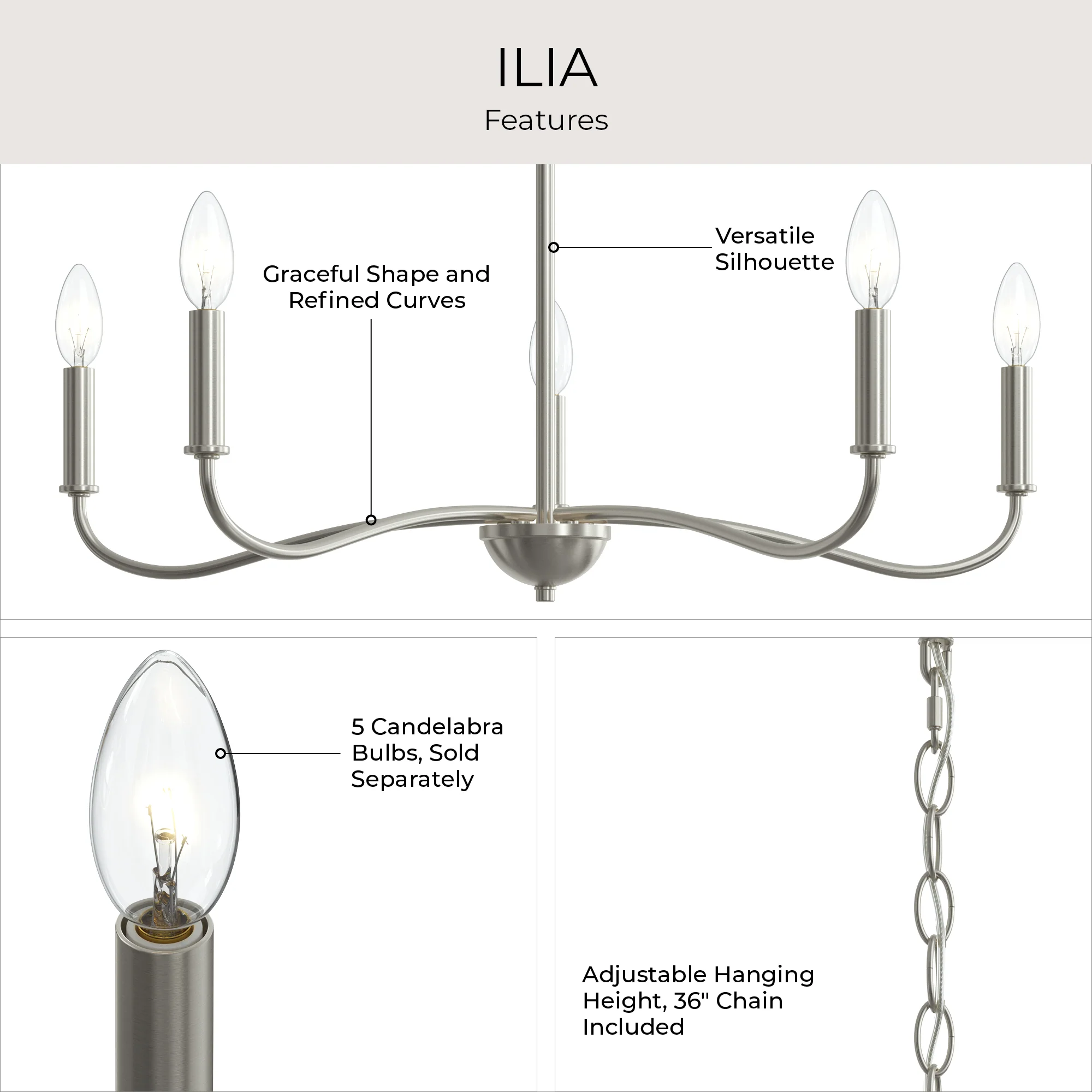 Ilia 5-Light Chandelier - Image 15