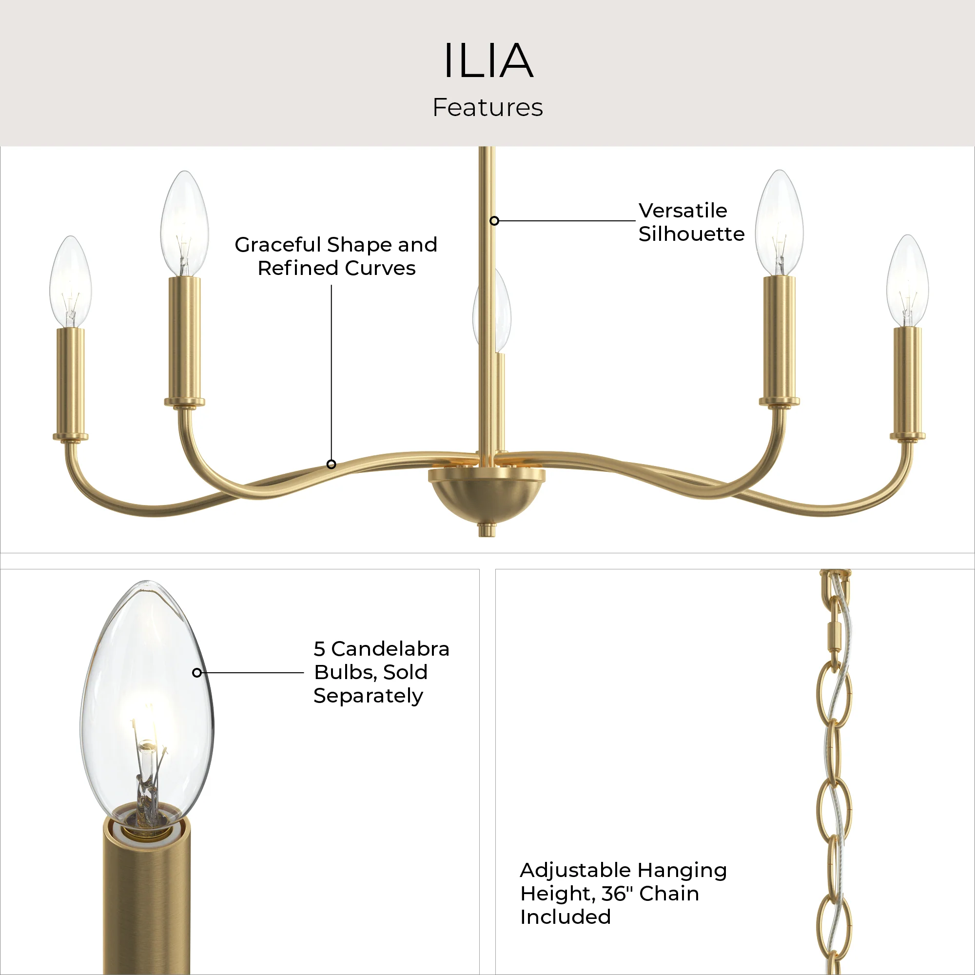 Ilia 5-Light Chandelier - Image 25