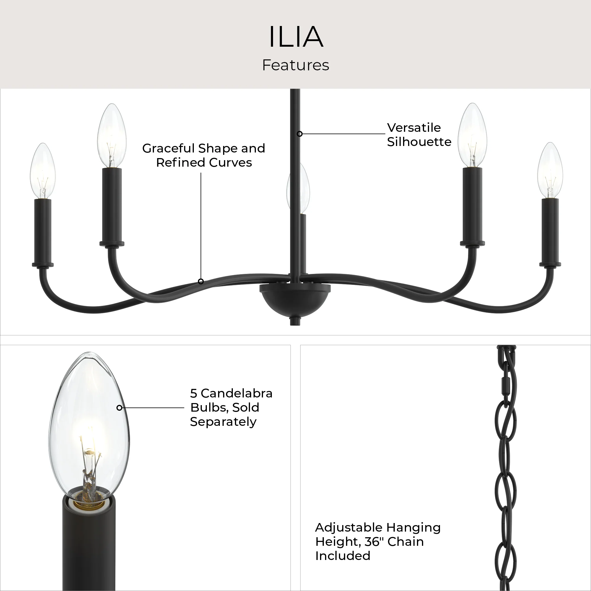 Ilia 5-Light Chandelier - Image 6