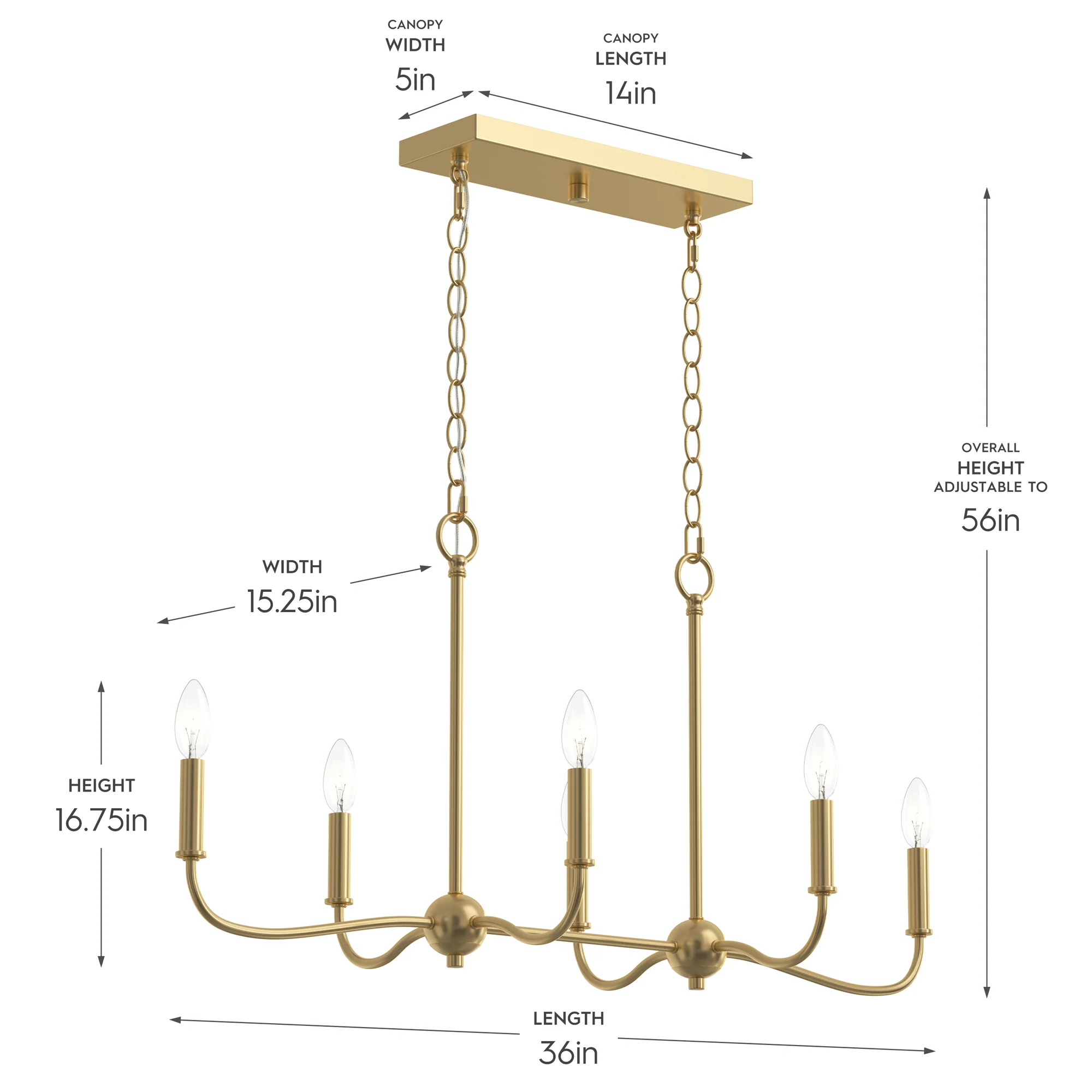 Ilia 6-Light Island Chandelier - Image 4