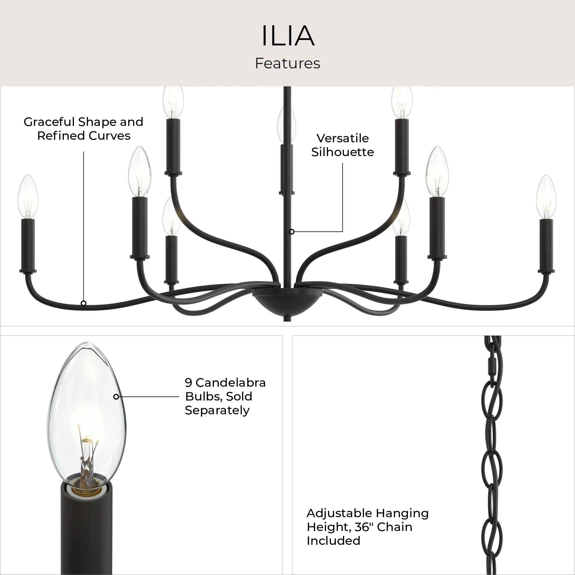 Ilia 9-Light Two-Tier Chandelier - Image 12