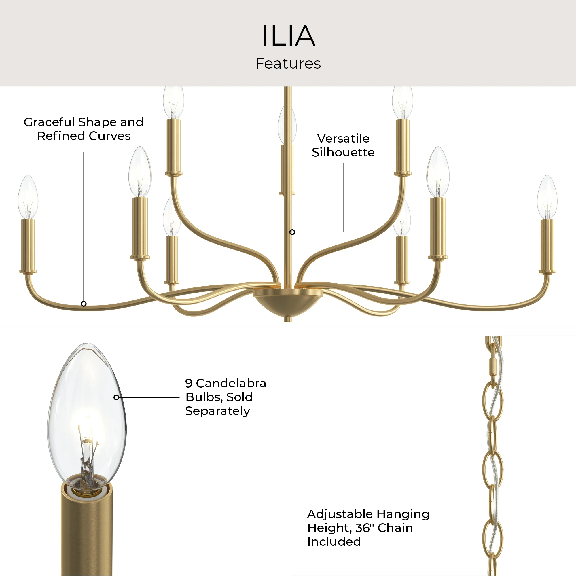 Ilia 9-Light Two-Tier Chandelier - Image 20