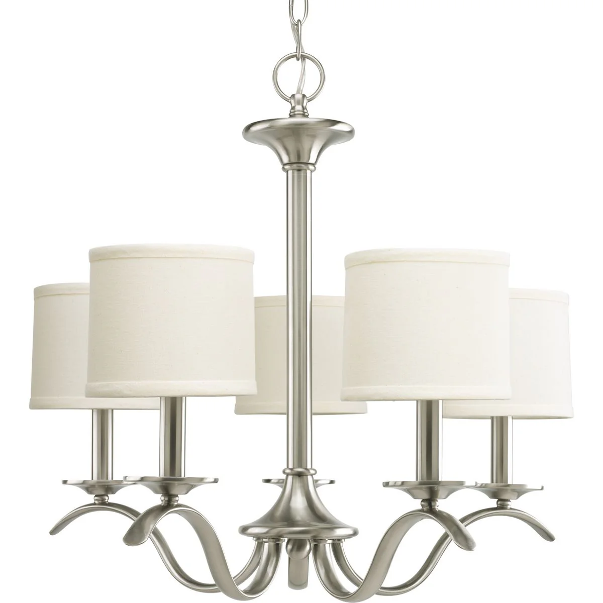 Inspire Collection Five-Light Off-White Linen Shade Chandelier Light