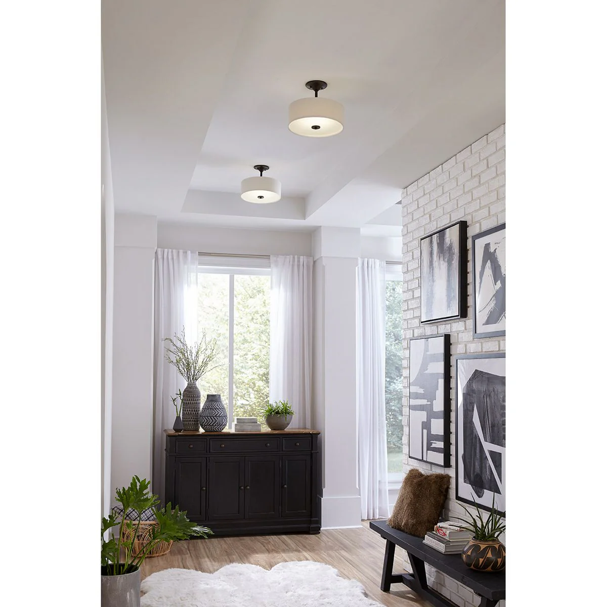 Inspire Collection One-Light 13" LED Semi-Flush Mount - Image 3