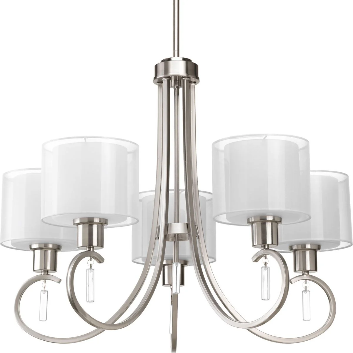 Invite Collection Five-Light White Silk Mylar Shade Chandelier Light - Image 2
