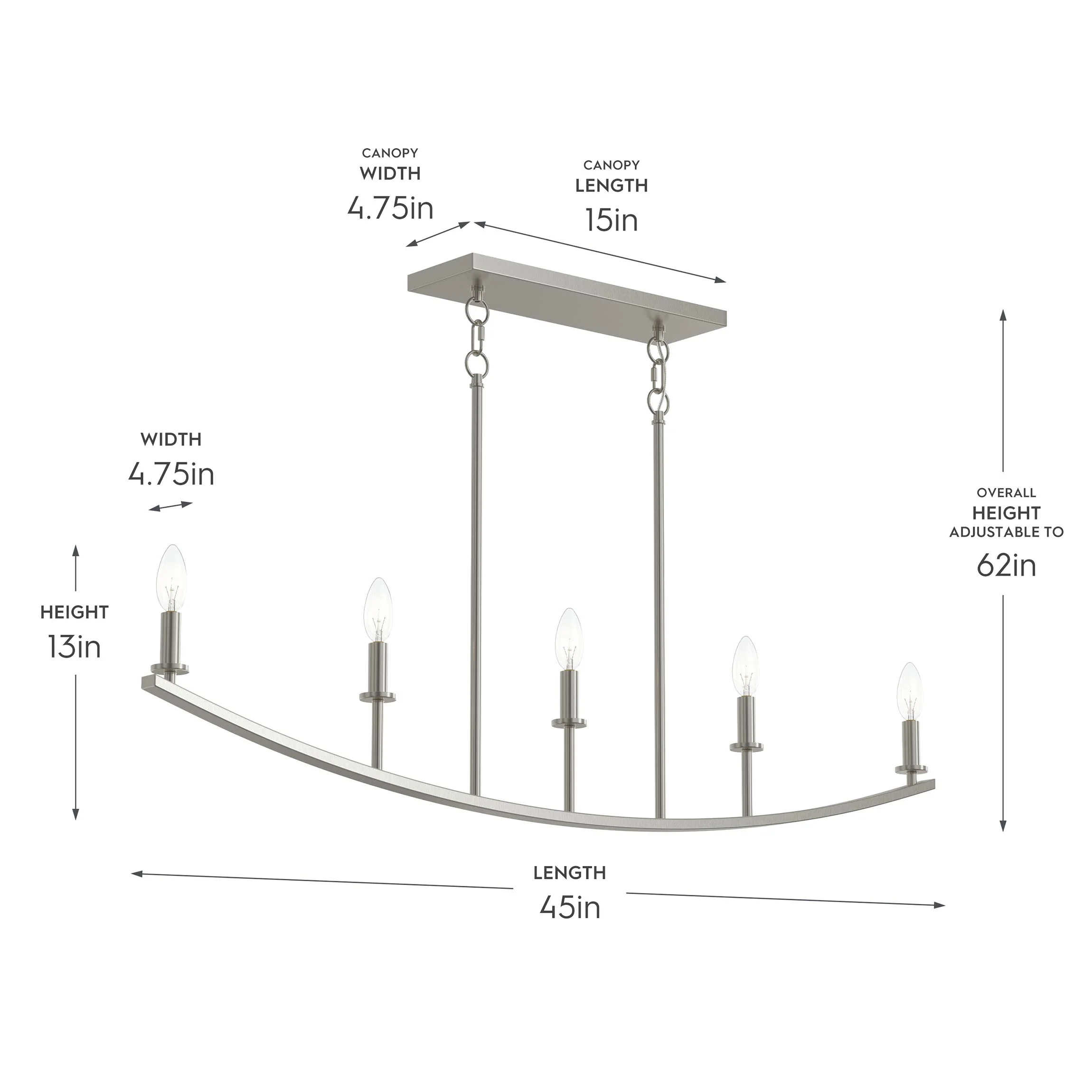 Jheni Five-Light Linear Chandelier - Image 14