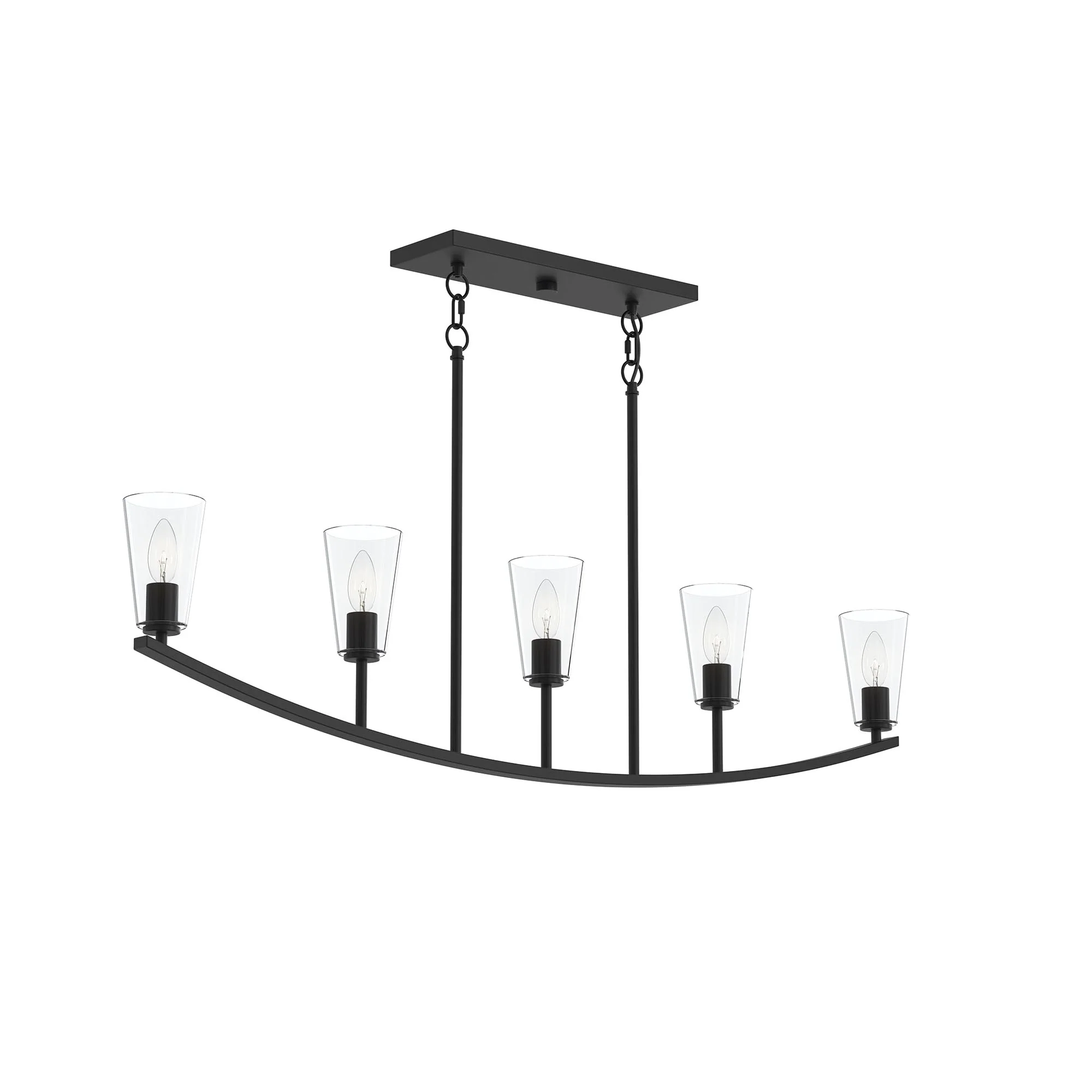 Jheni Five-Light Linear Chandelier with Clear Glass Shades - Image 19