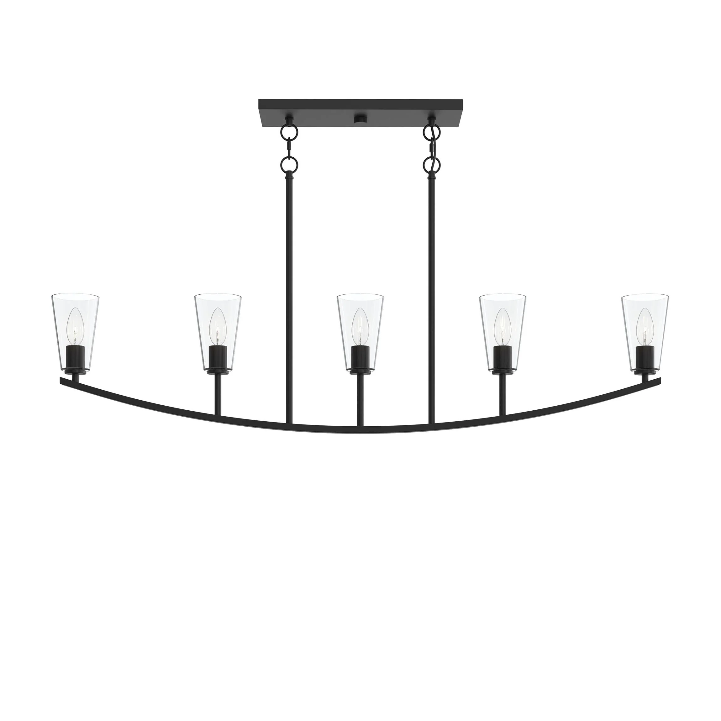 Jheni Five-Light Linear Chandelier with Clear Glass Shades - Image 27