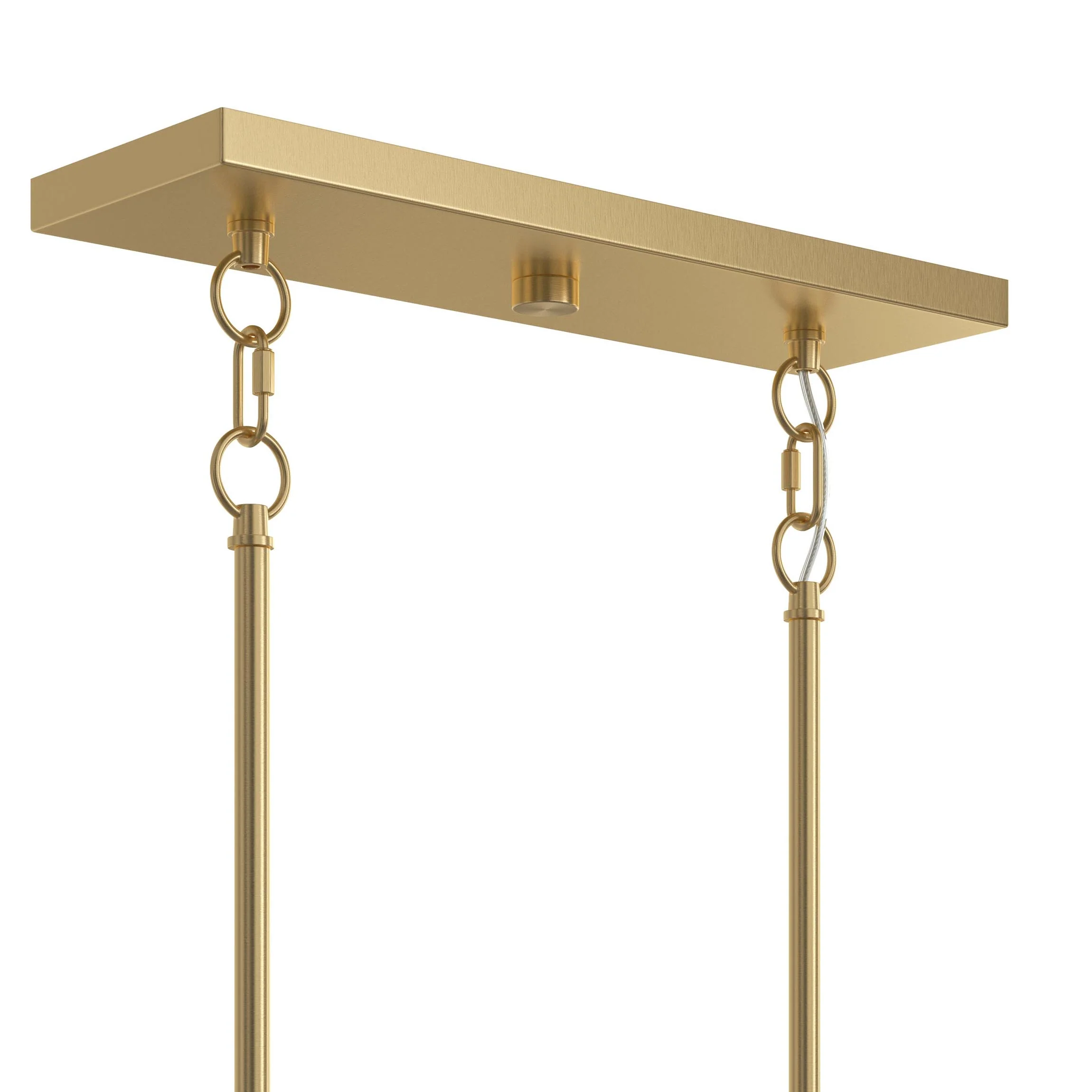 Jheni Five-Light Linear Chandelier with Clear Glass Shades - Image 7