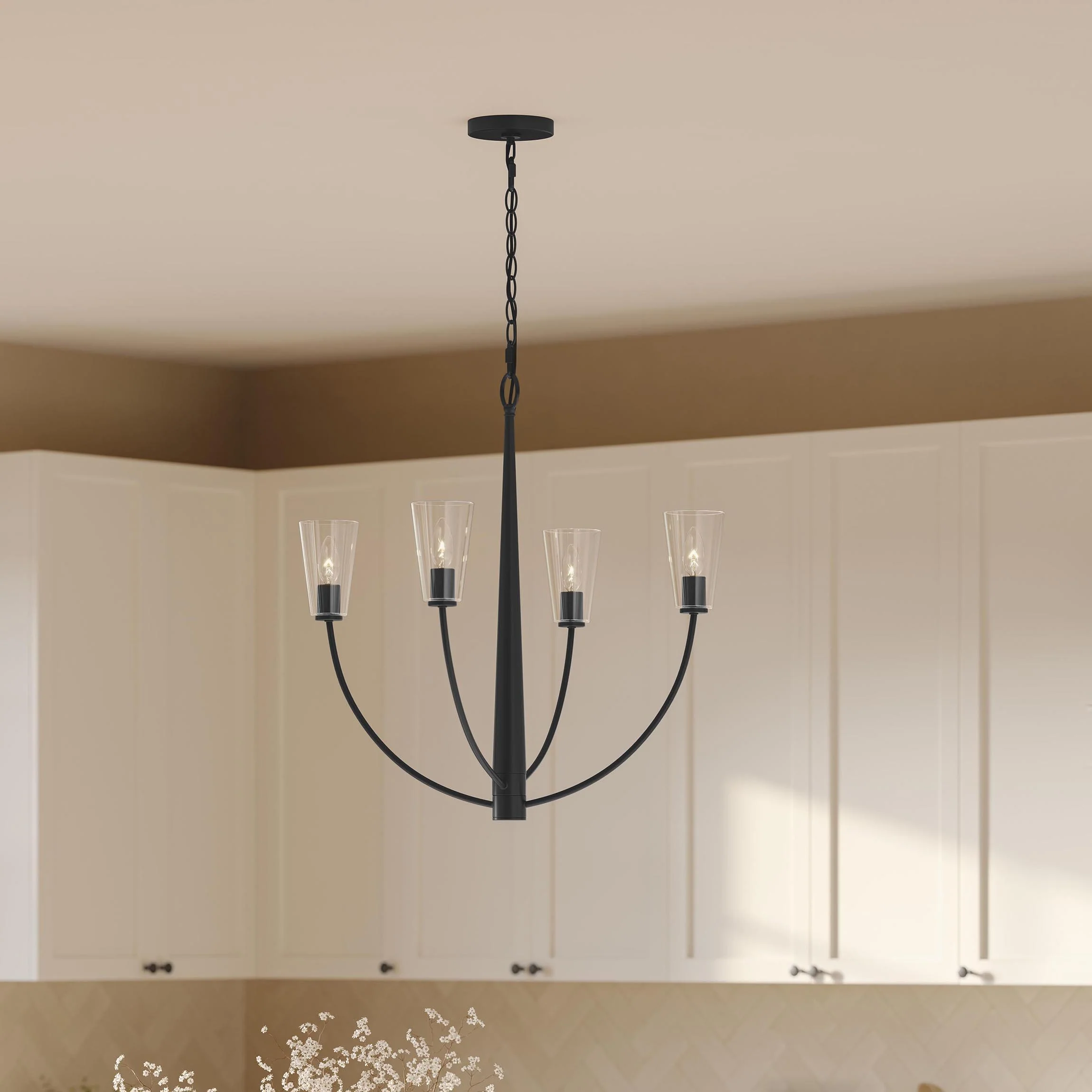 Jheni Four-Light Chandelier with Clear Glass Shades - Image 21