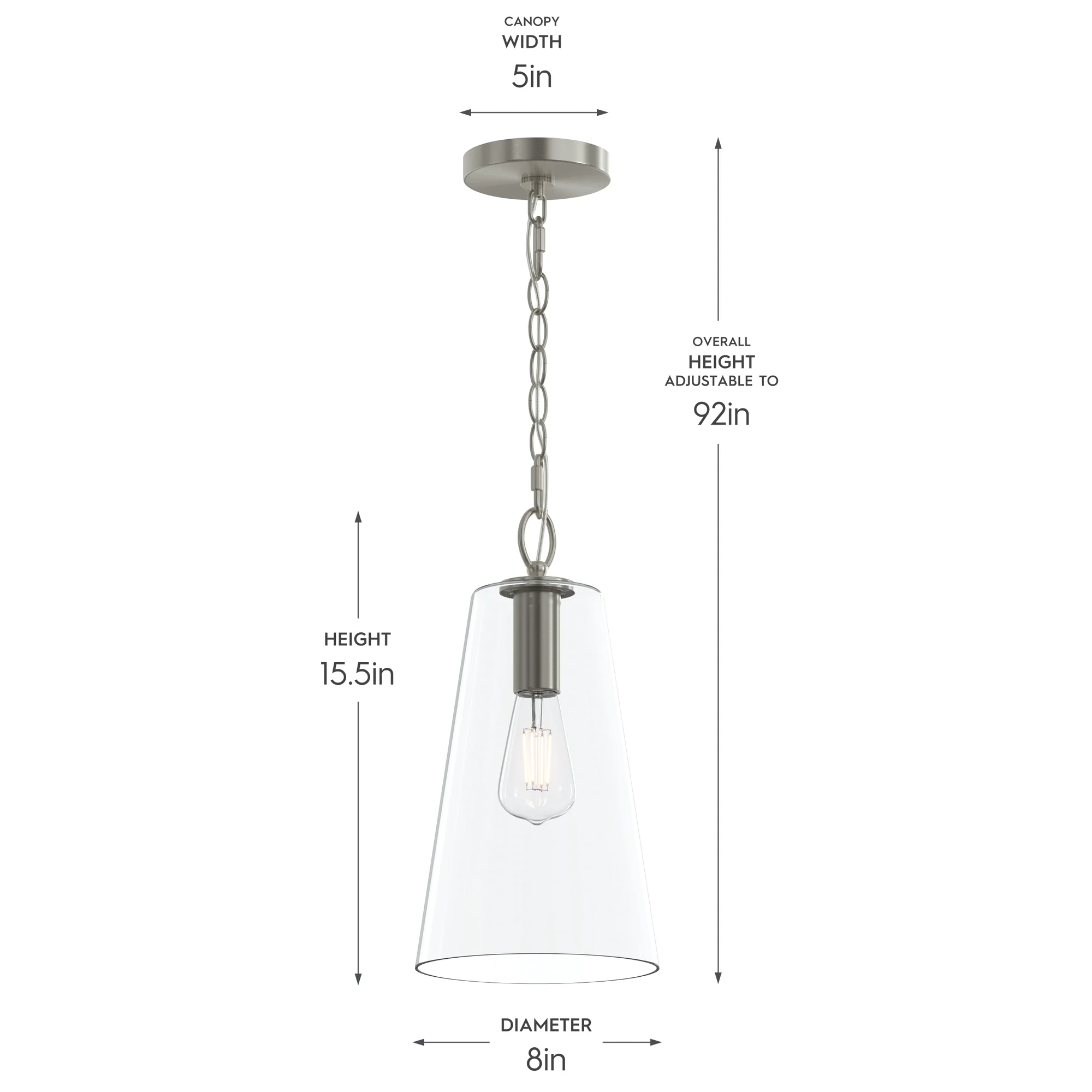 Jheni One-Light  Pendant with Clear Glass Shade - Image 11