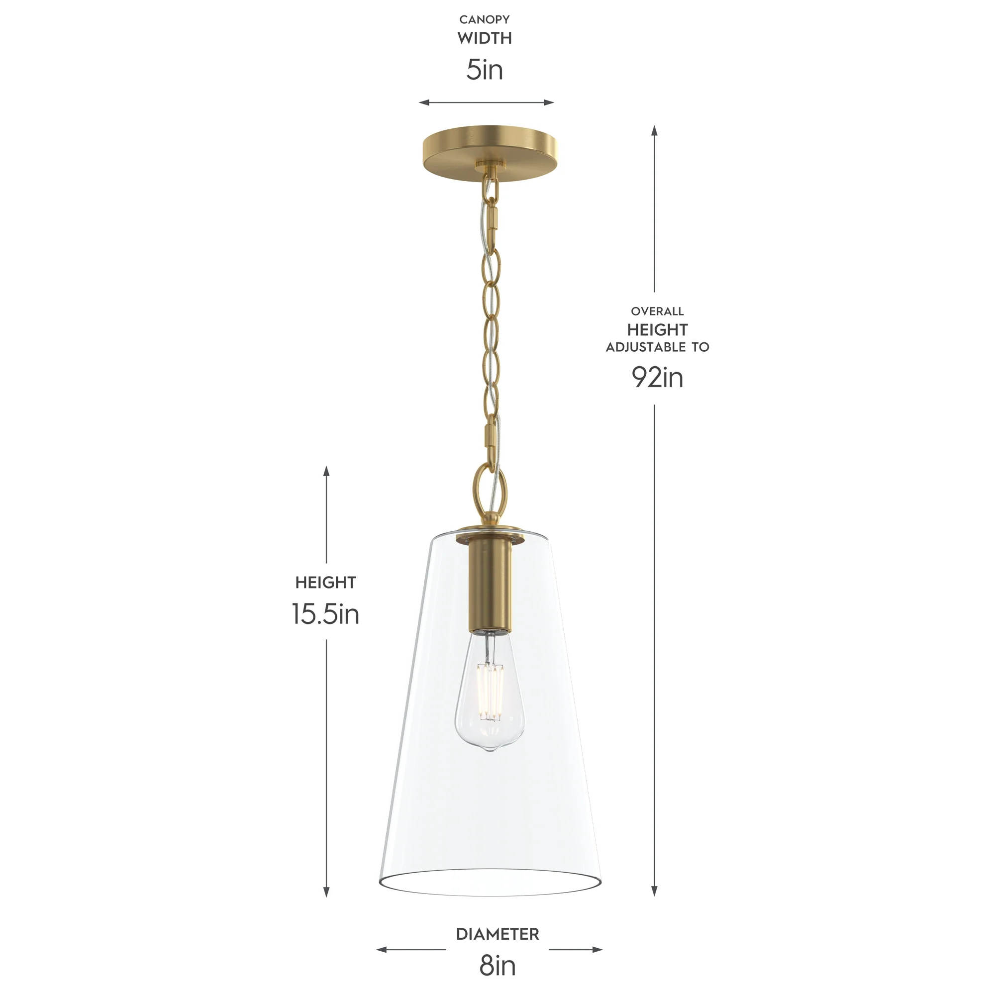 Jheni One-Light  Pendant with Clear Glass Shade - Image 19