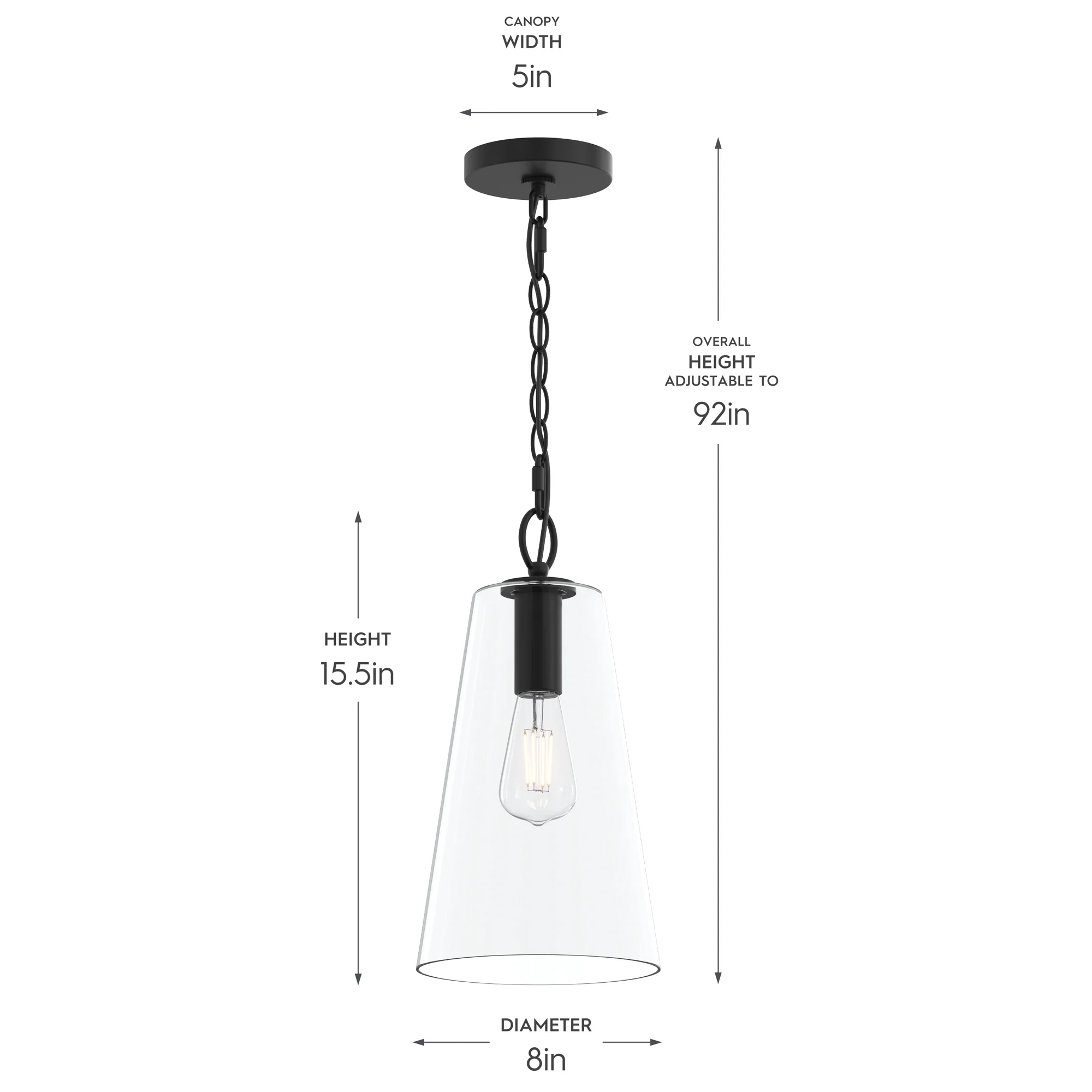 Jheni One-Light  Pendant with Clear Glass Shade - Image 3