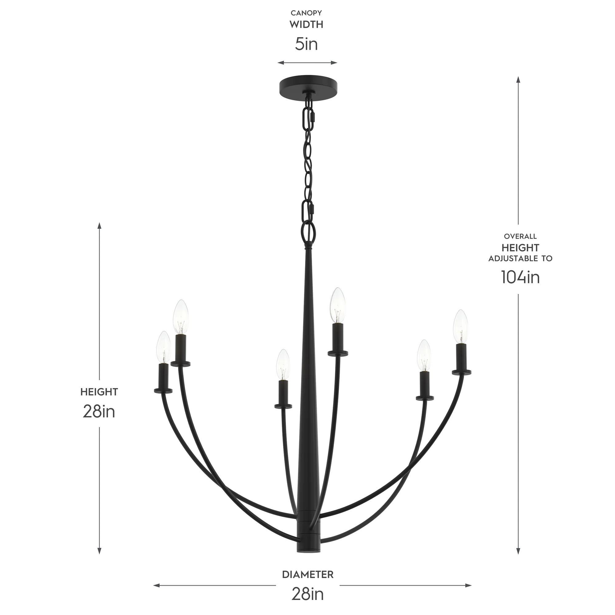Jheni Six-Light Chandelier - Image 14