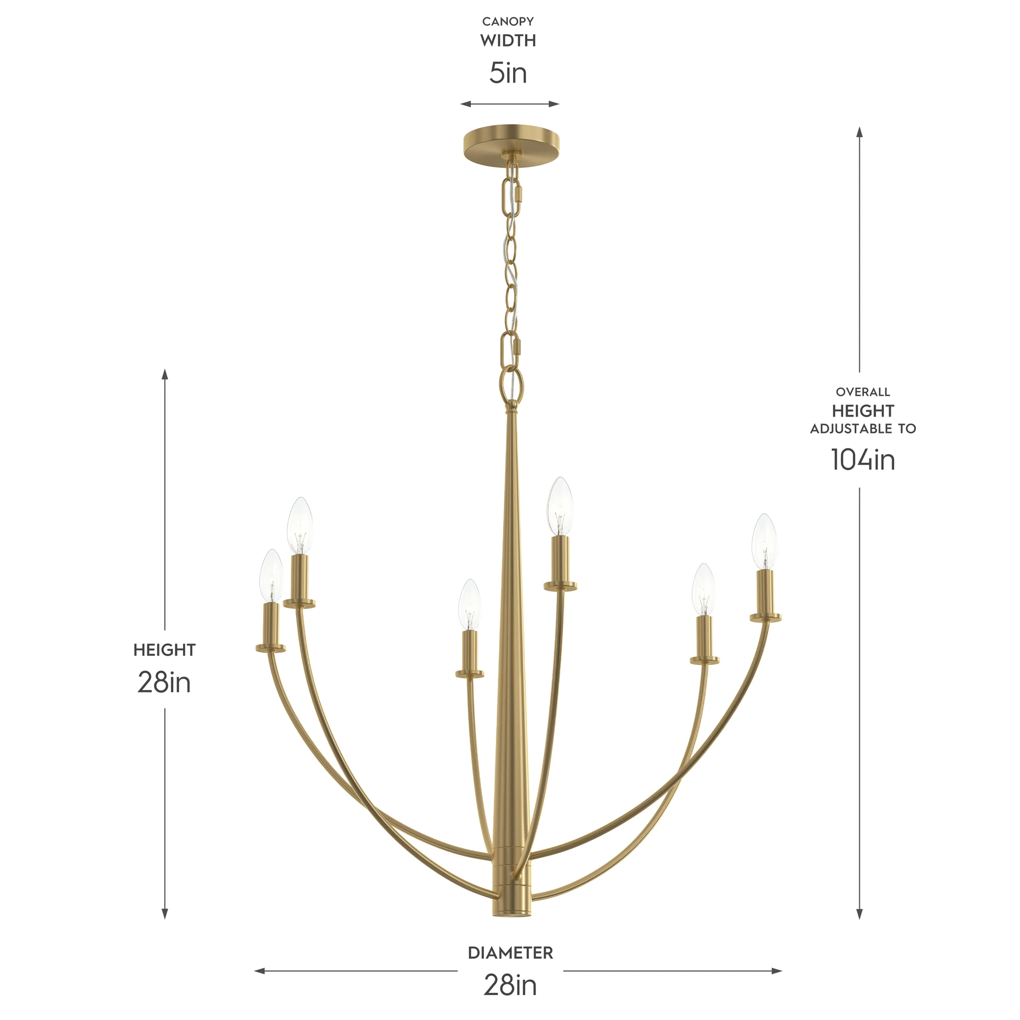 Jheni Six-Light Chandelier - Image 23