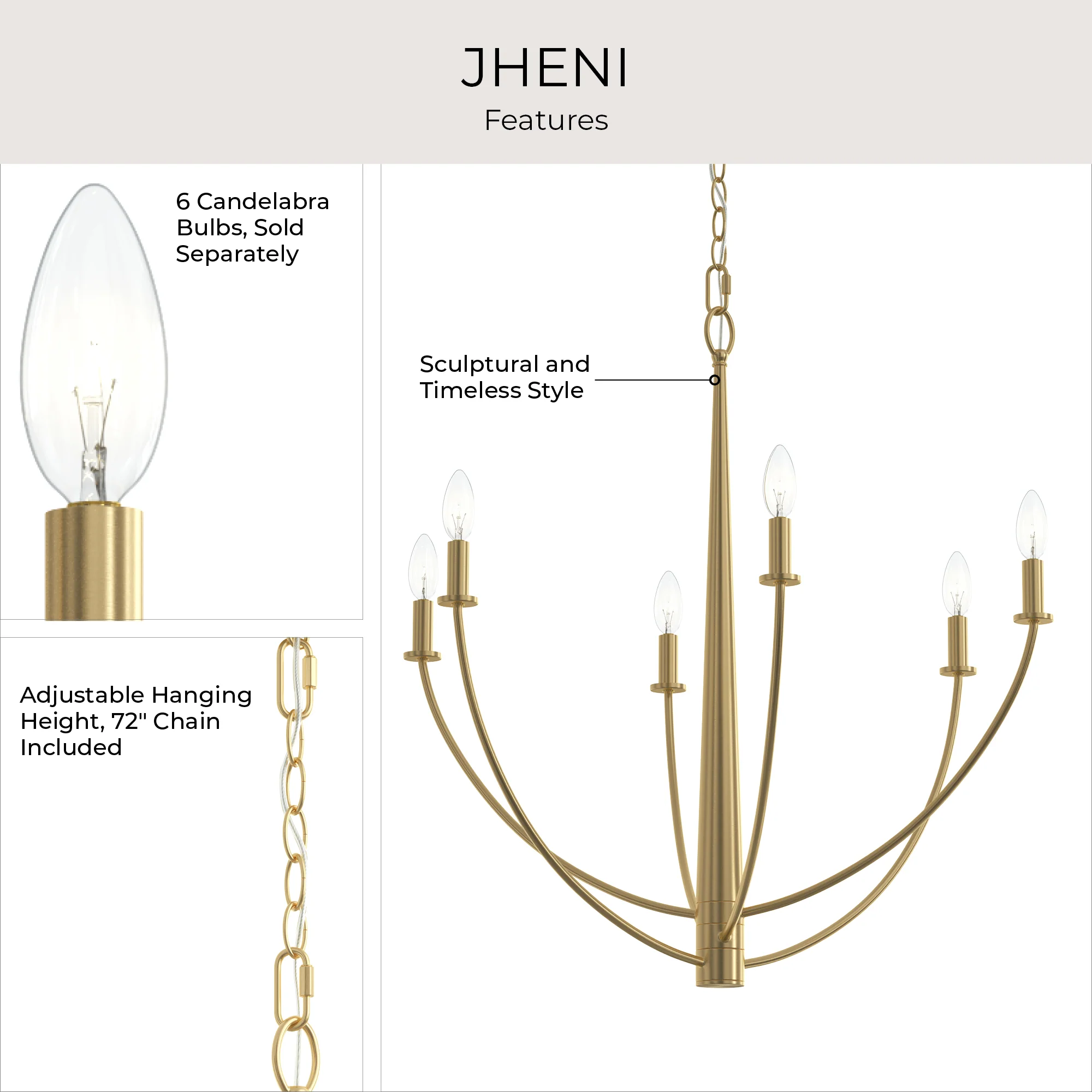 Jheni Six-Light Chandelier - Image 24
