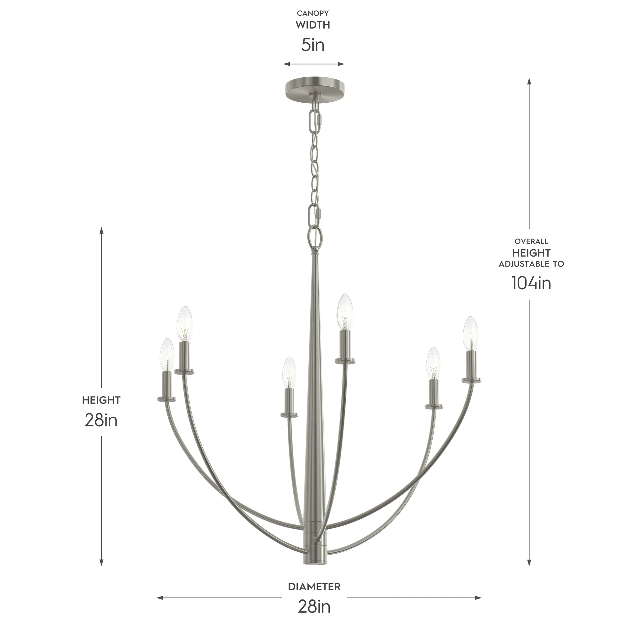 Jheni Six-Light Chandelier - Image 4