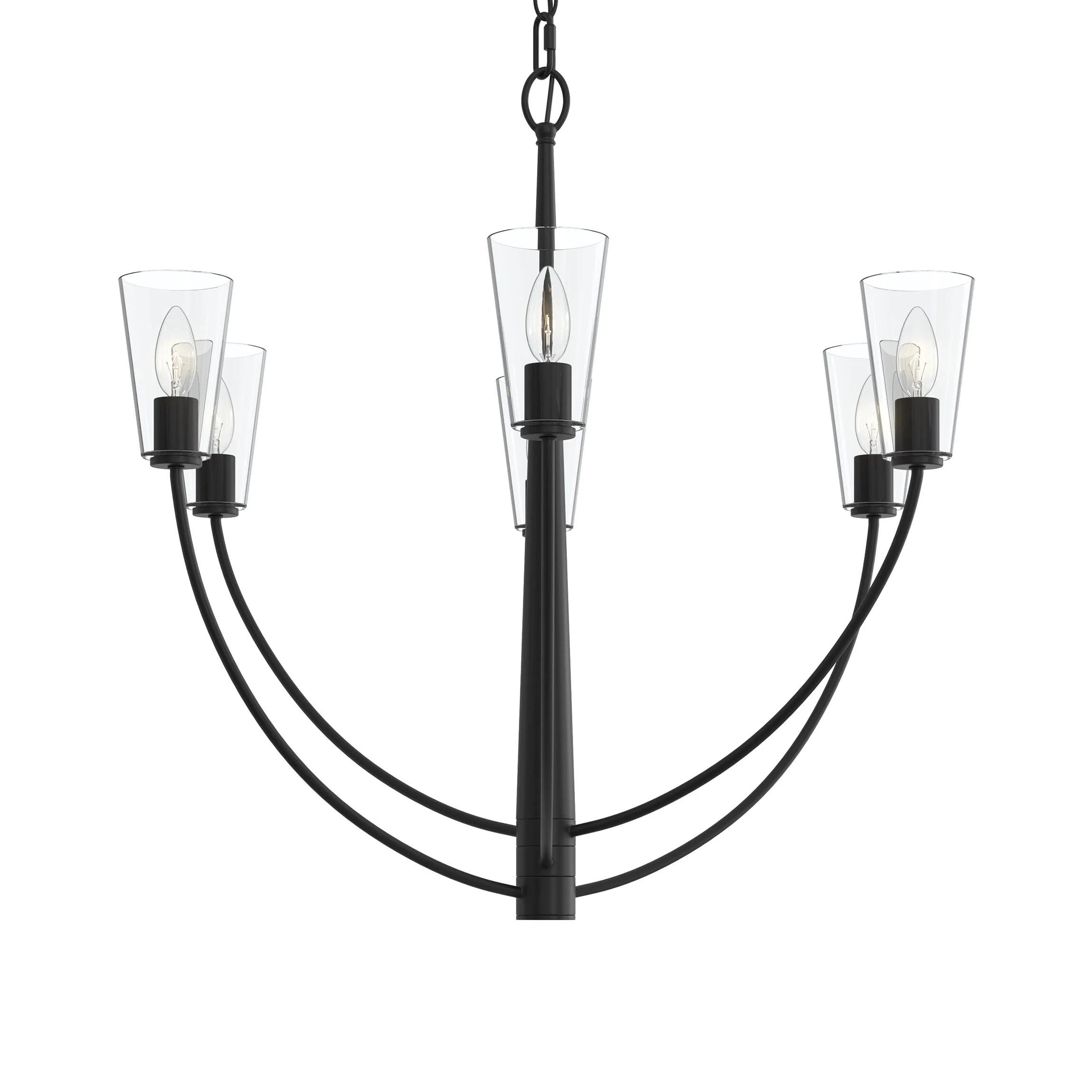 Jheni Six-Light Chandelier with Clear Glass Shades - Image 17