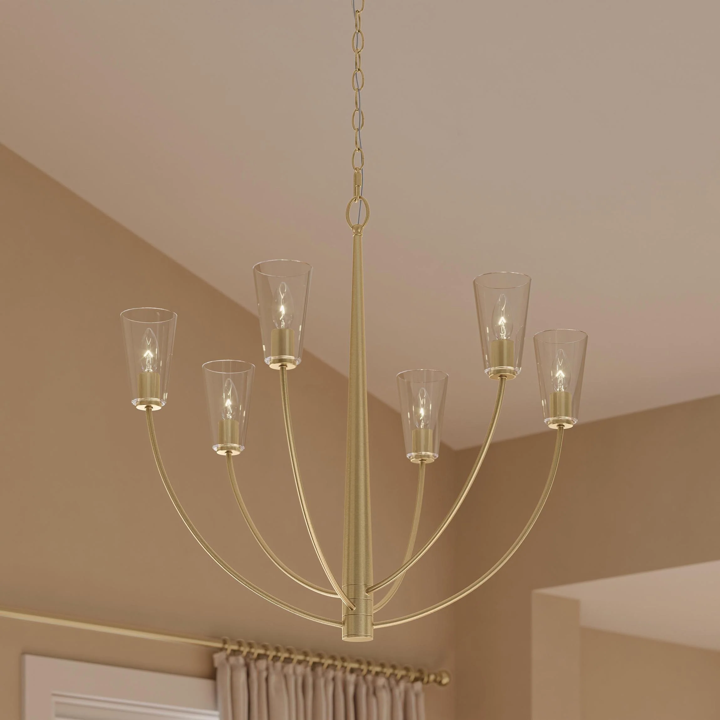 Jheni Six-Light Chandelier with Clear Glass Shades - Image 20