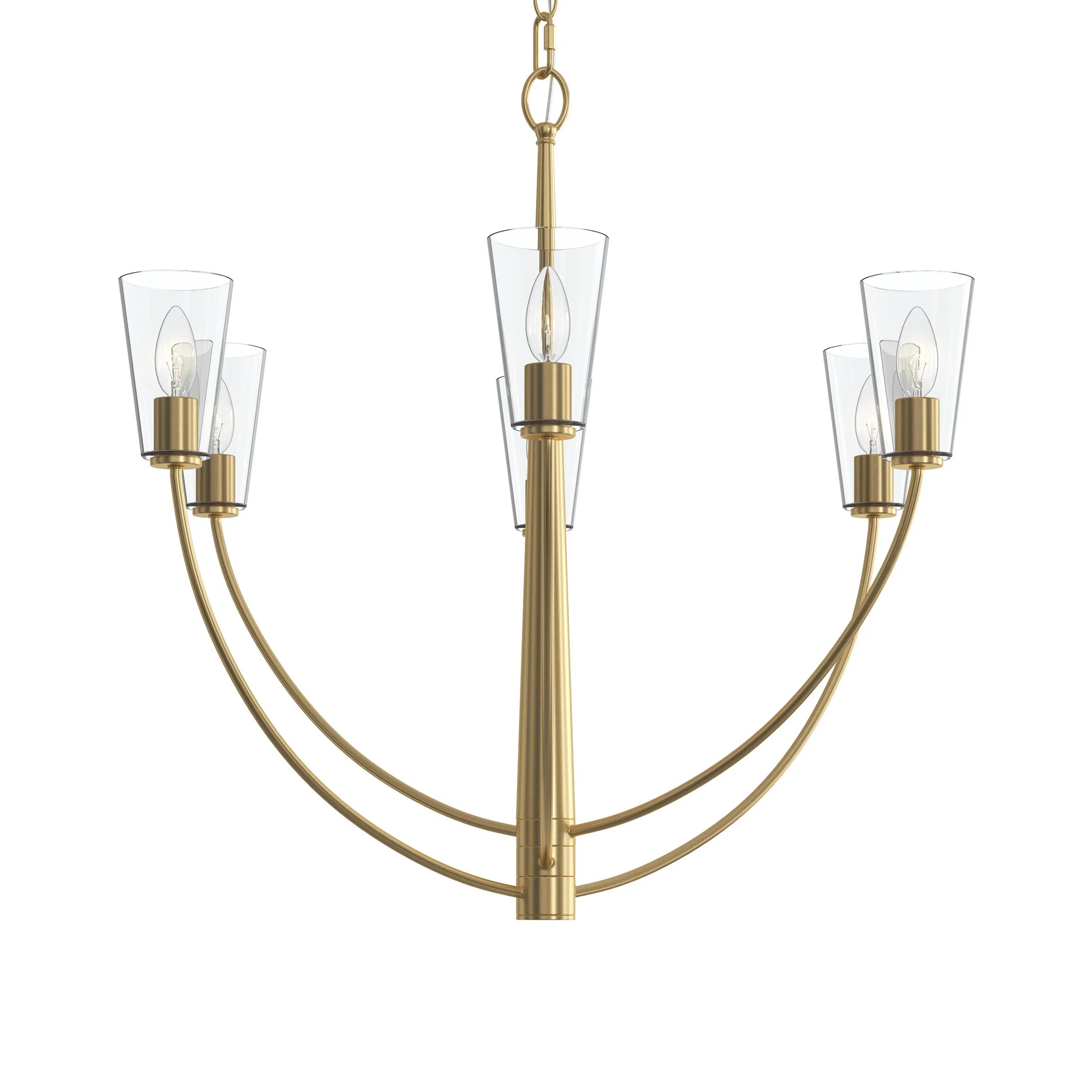 Jheni Six-Light Chandelier with Clear Glass Shades - Image 26
