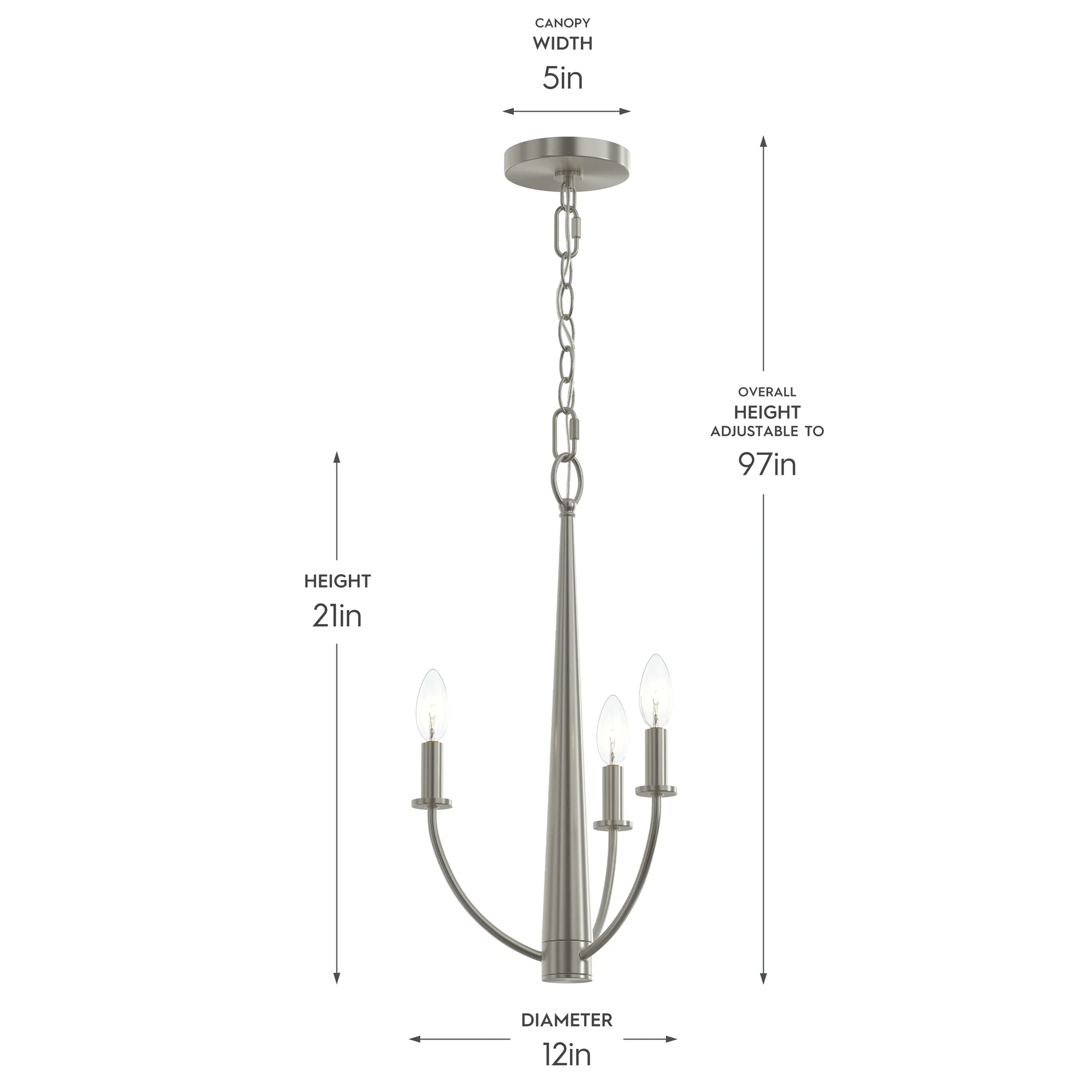 Jheni Three-Light  Chandelier - Image 3