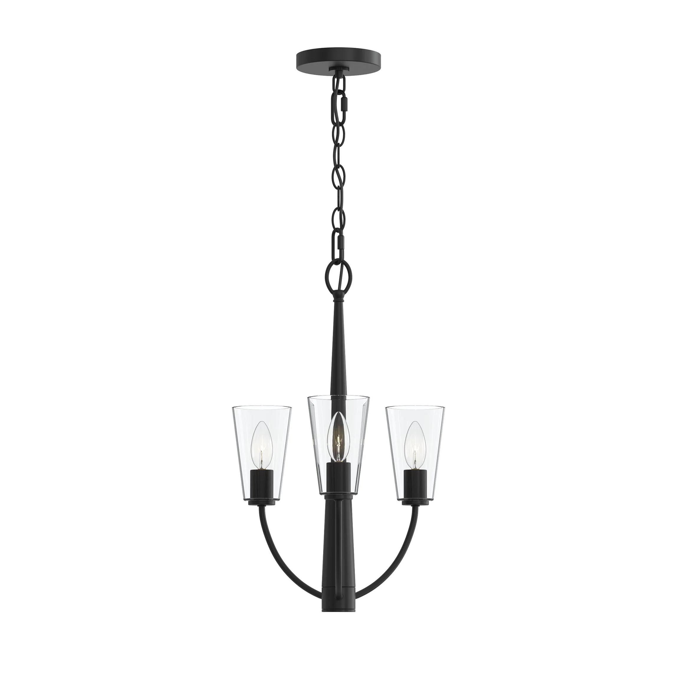Jheni Three-Light  Chandelier with Clear Glass Shades - Image 7