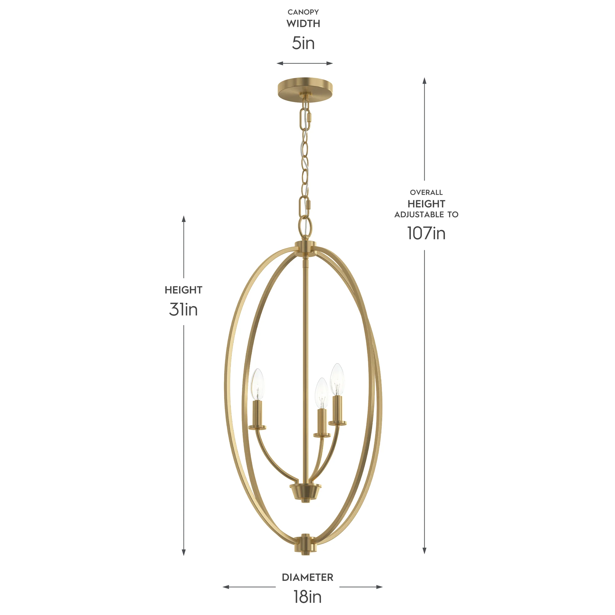 Jheni Three-Light Foyer Pendant - Image 14