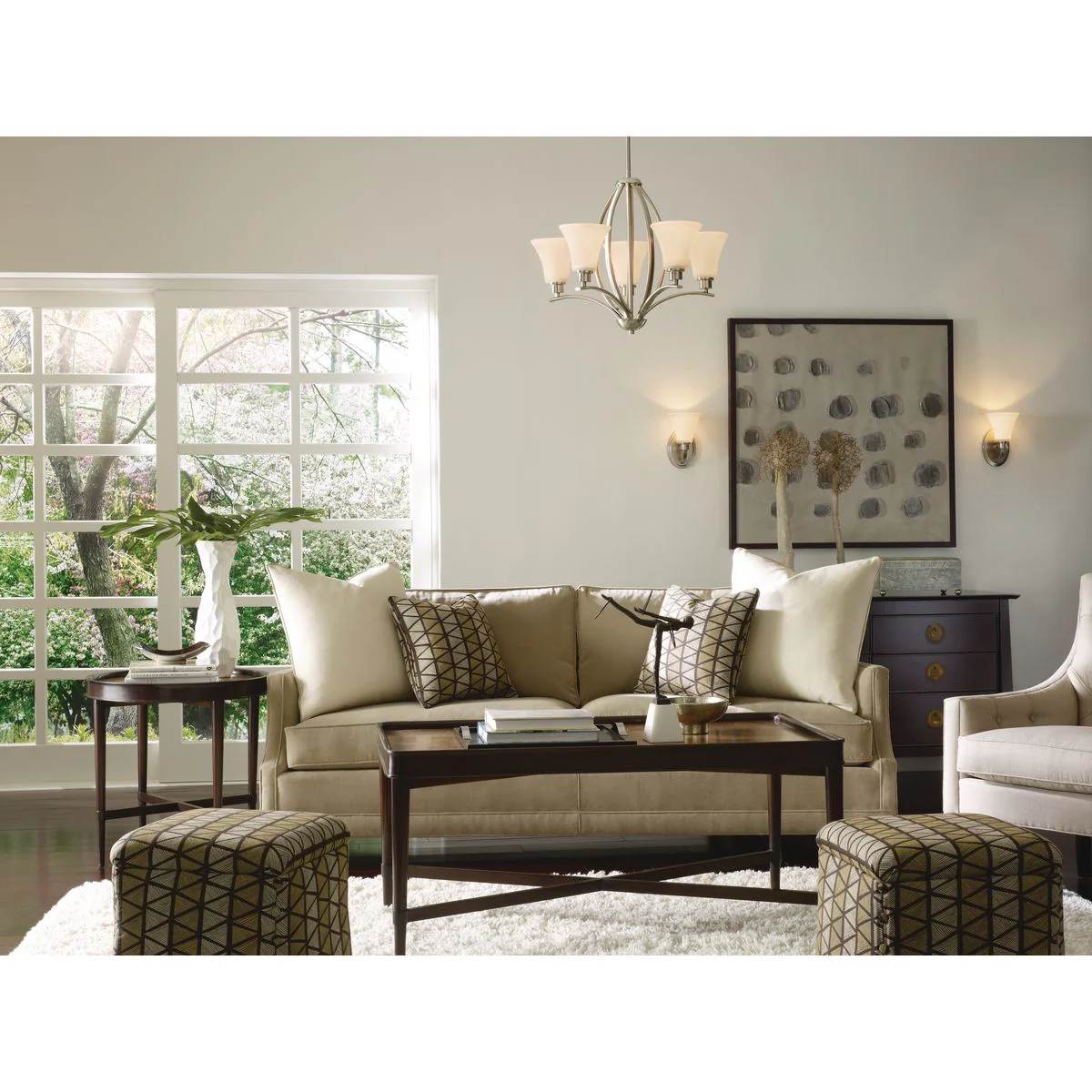 Joy Collection Five-Light Etched Glass Chandelier Light - Image 3