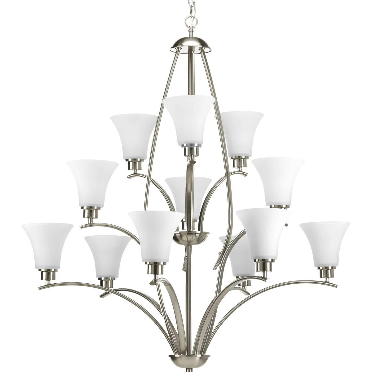 Joy Collection Twelve-Light Etched Glass Chandelier Light - Image 2