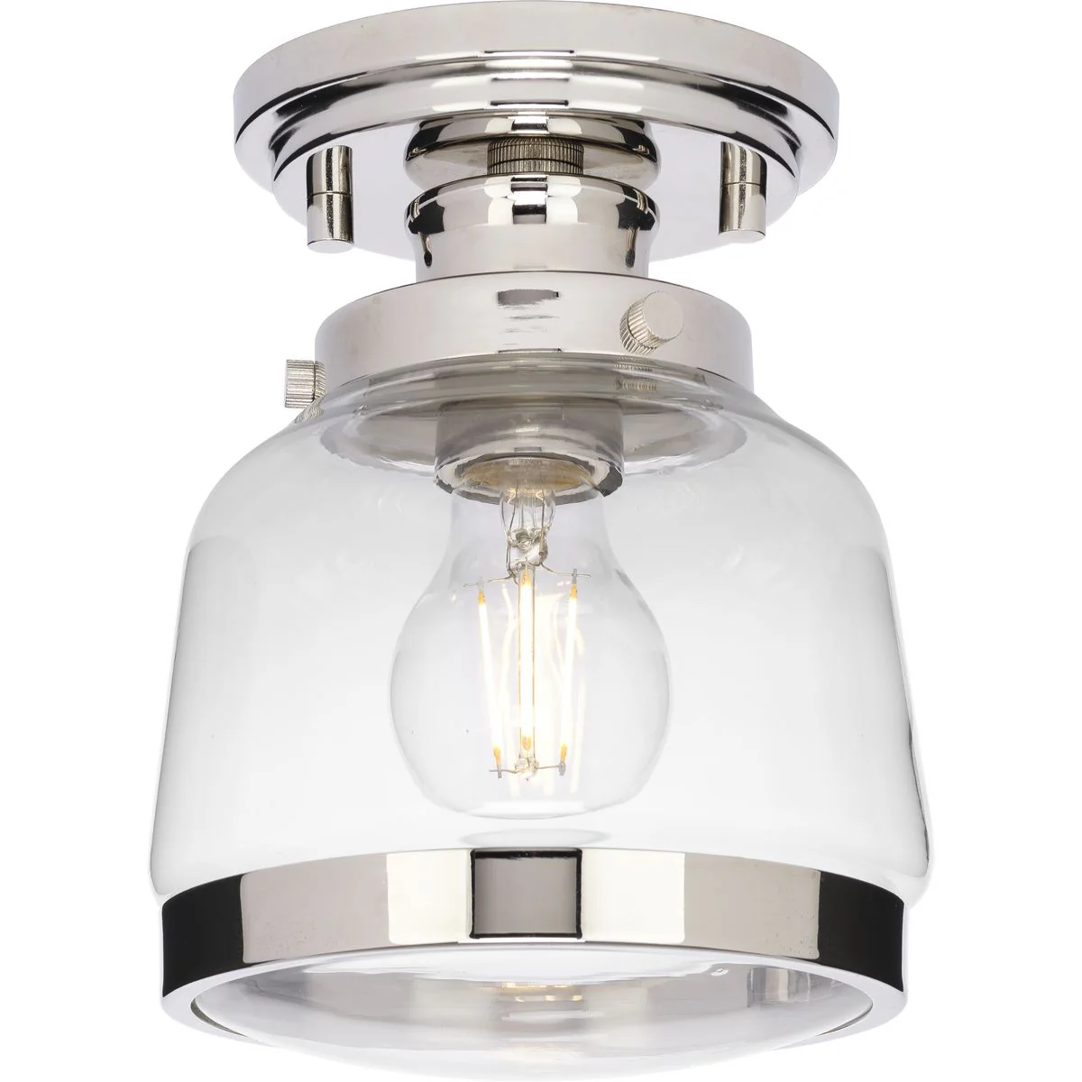 Judson Collection 8" One-Light Clear Glass Semi-Flush Mount Light