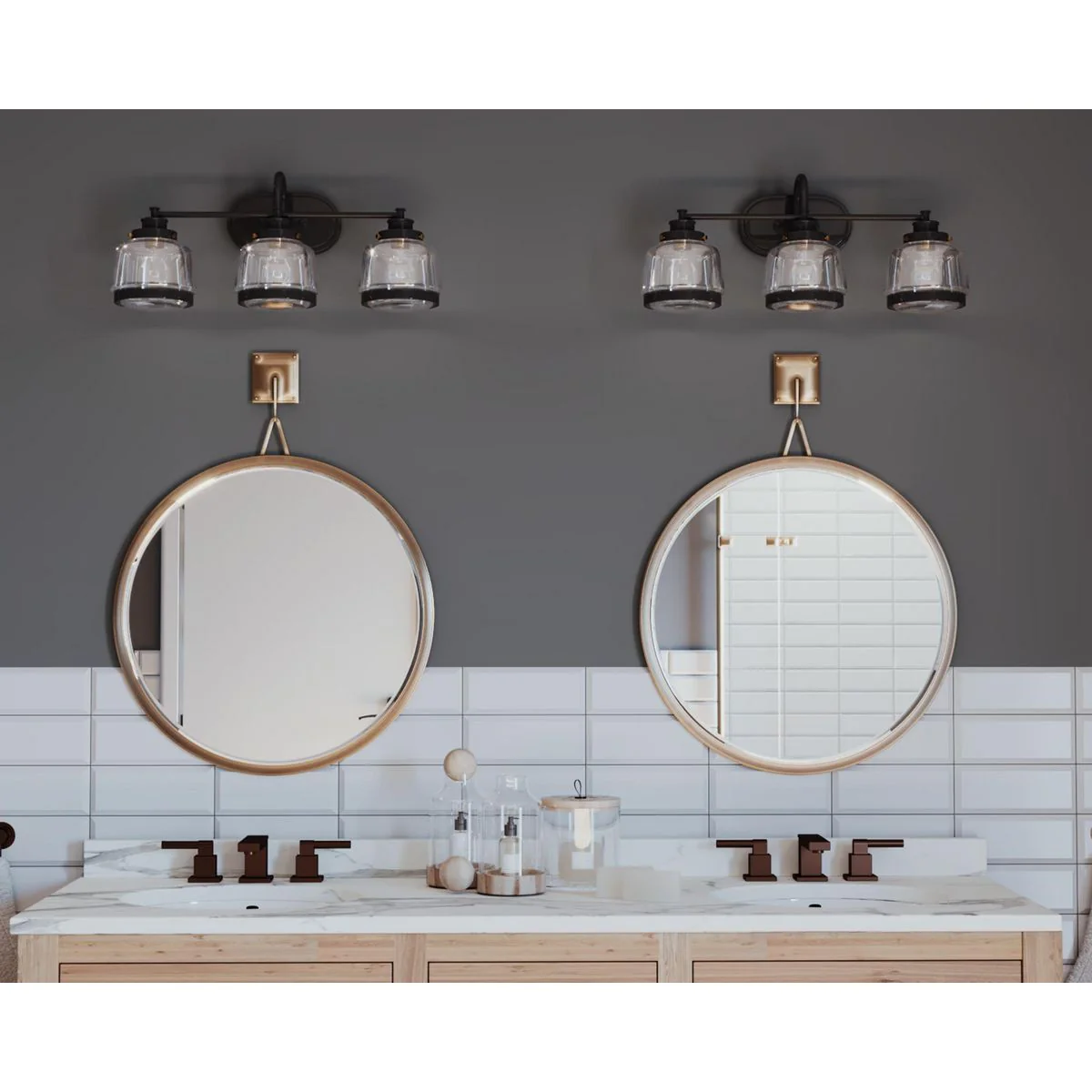 Judson Collection Three-Light Clear Glass Bath Vanity Light - Image 4