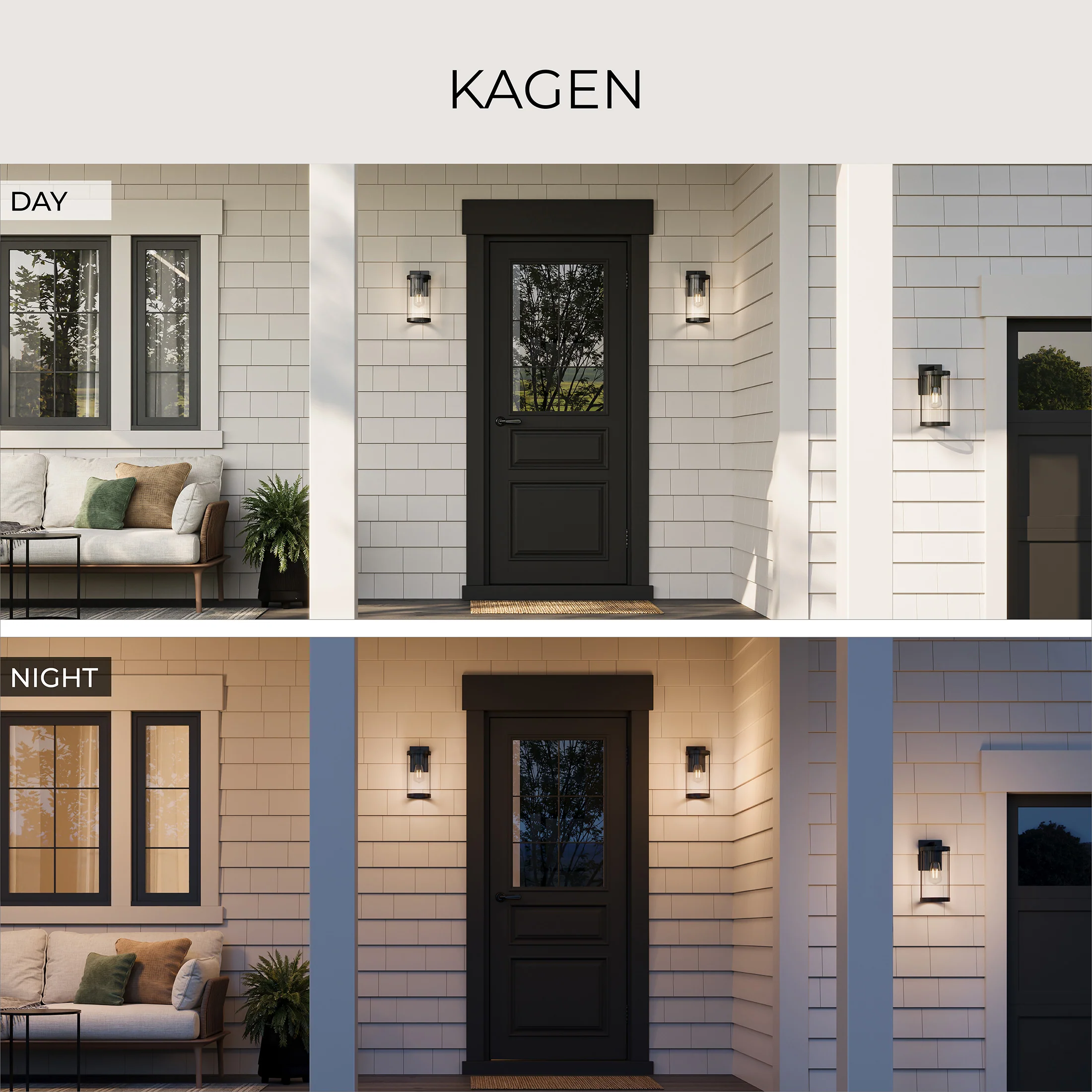 Kagen Extra Large Outdoor Wall Light with Clear Glass Panels - Image 12
