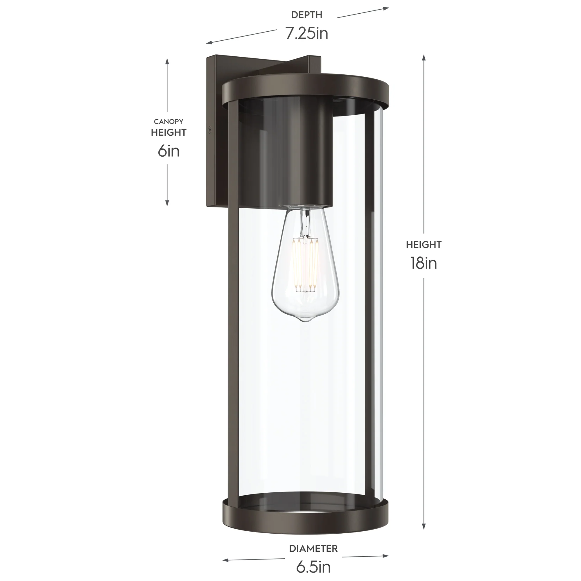 Kagen Extra Large Outdoor Wall Light with Clear Glass Panels - Image 3