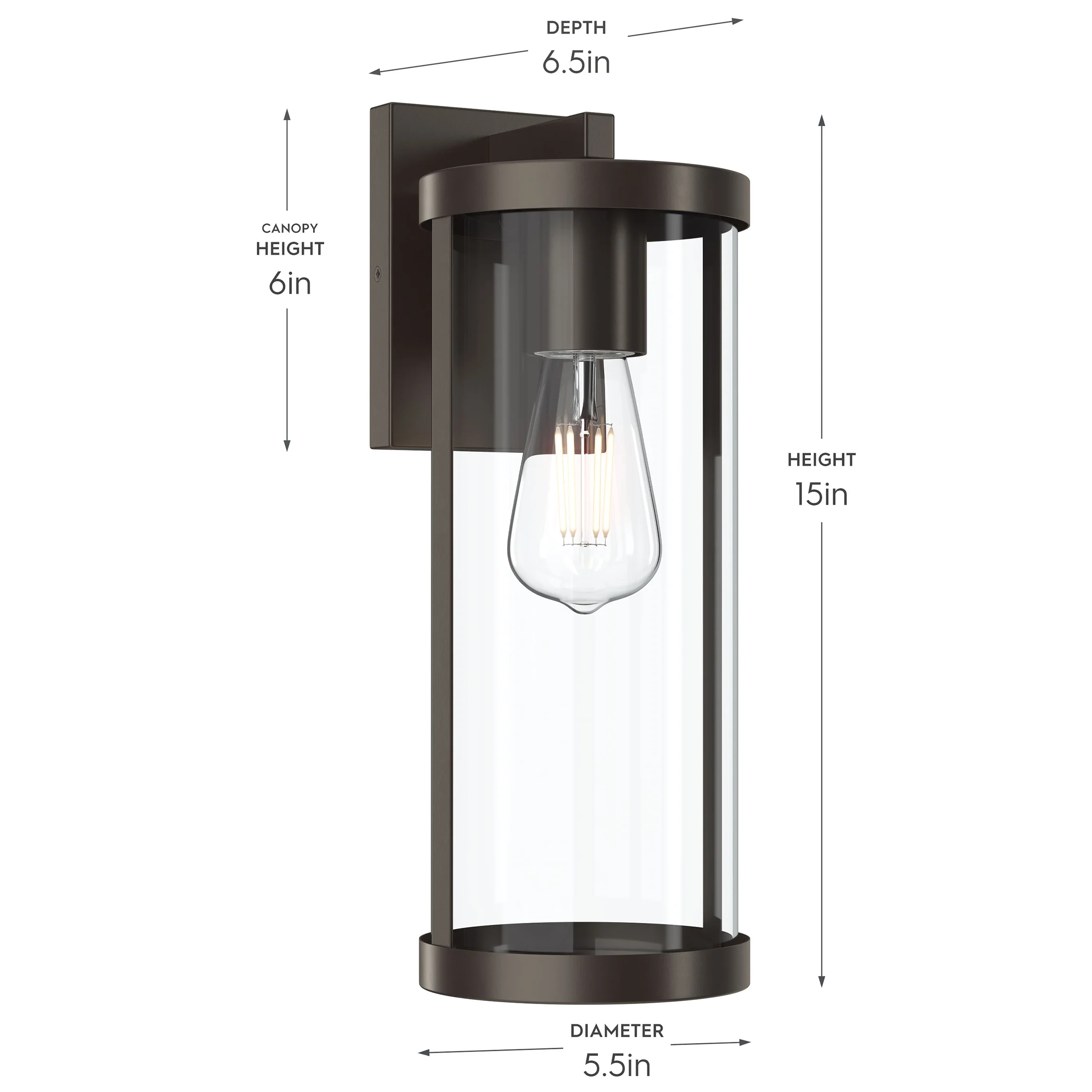 Kagen Large Outdoor Wall Light with Clear Glass Panels - Image 11