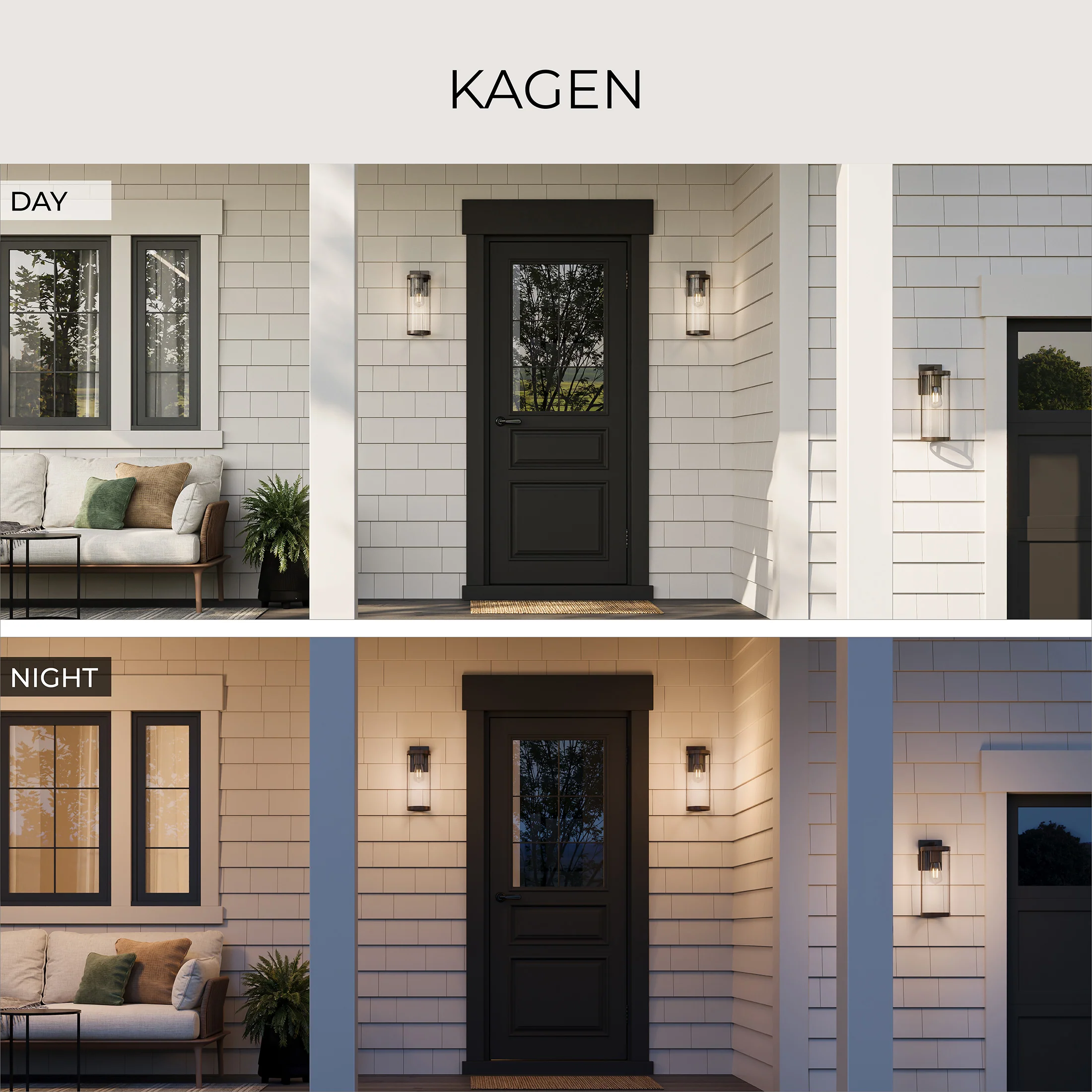 Kagen Large Outdoor Wall Light with Clear Glass Panels - Image 12