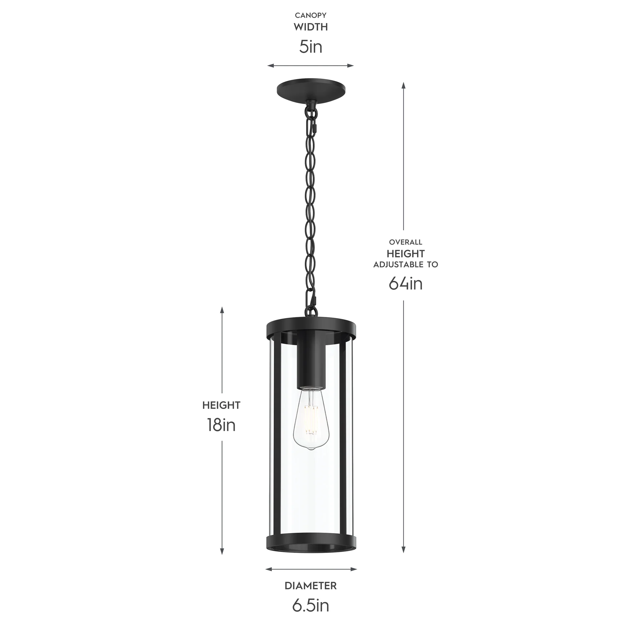 Kagen Outdoor Pendant Light with Clear Glass Panels - Image 10