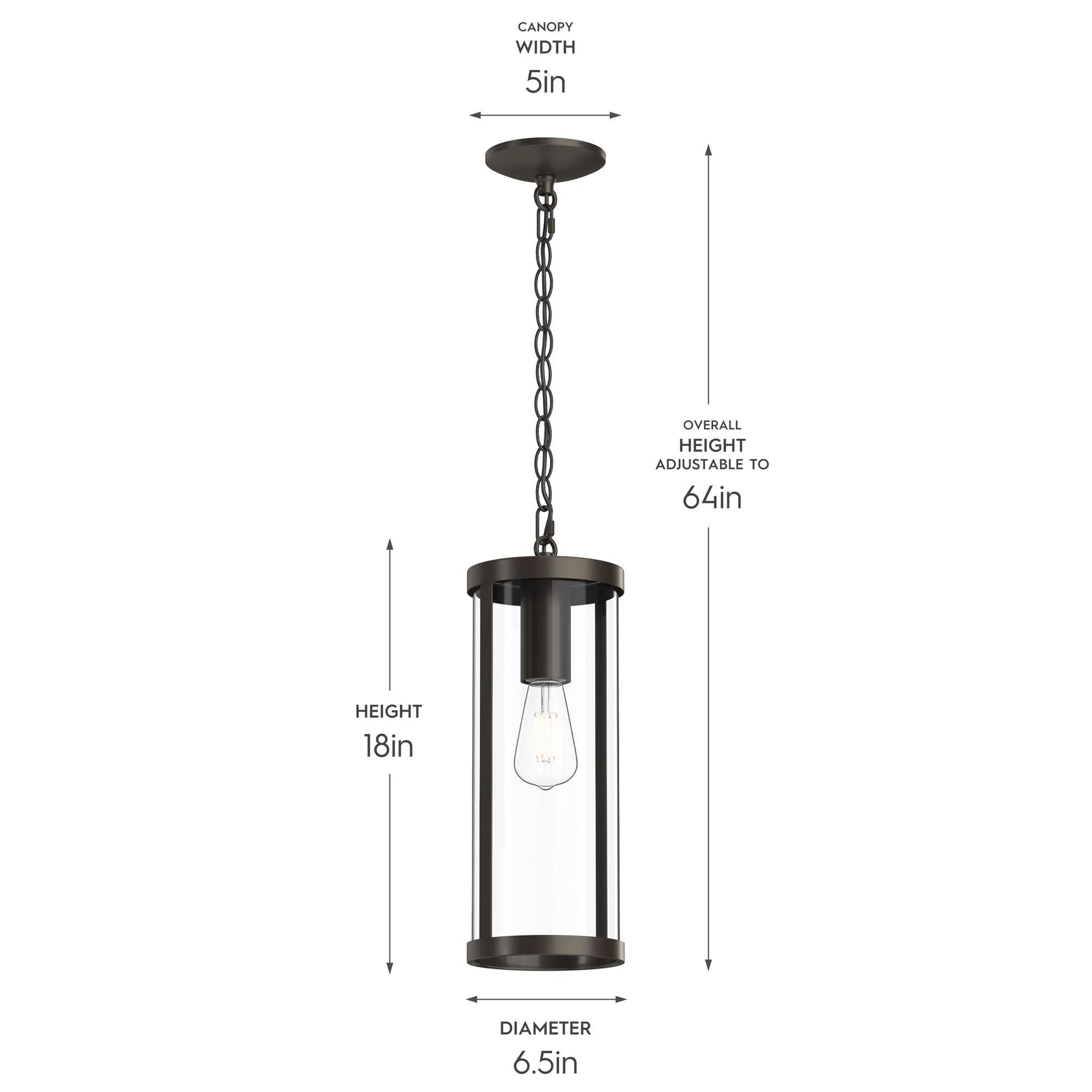 Kagen Outdoor Pendant Light with Clear Glass Panels - Image 3
