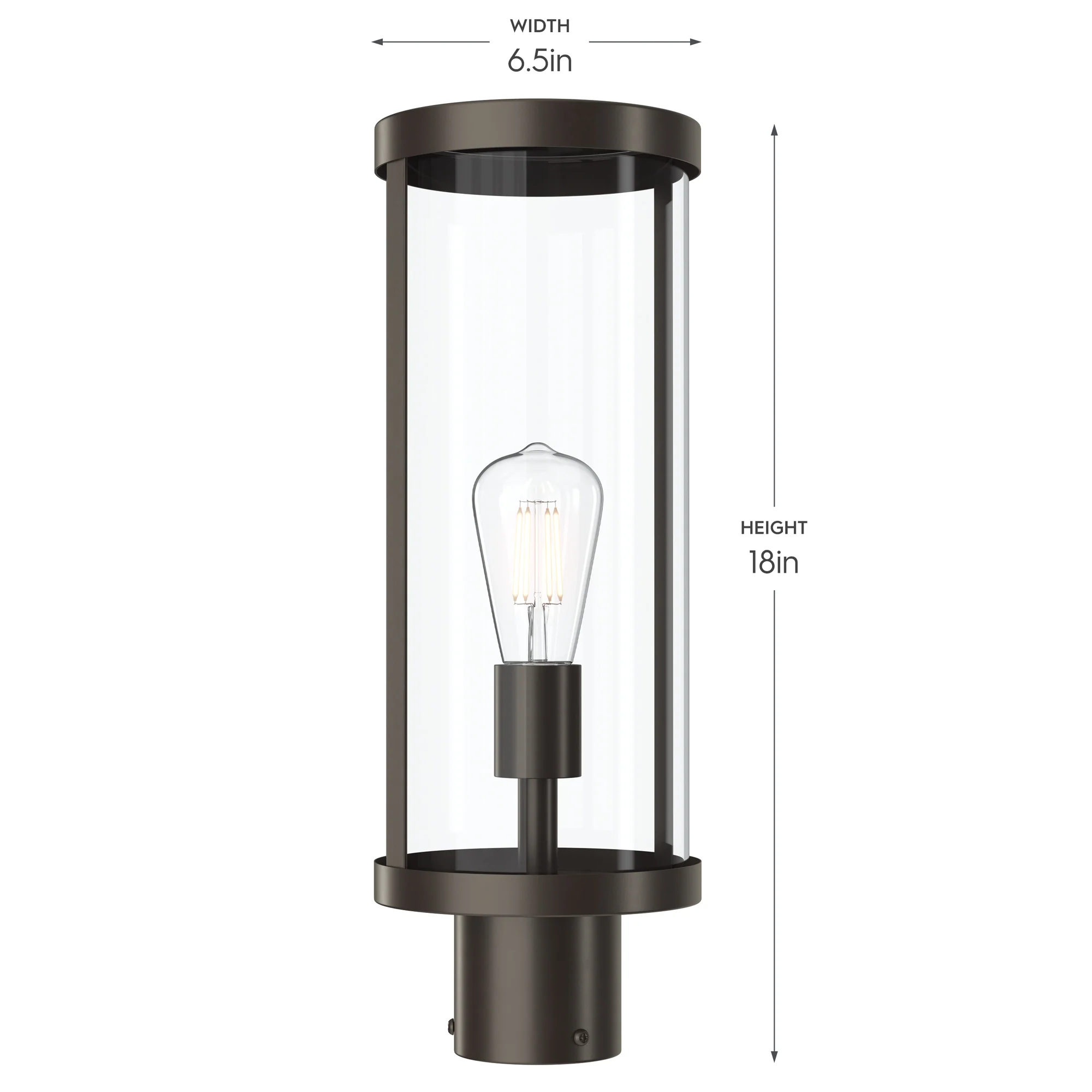 Kagen Outdoor Post Light with Clear Glass Panels - Image 11
