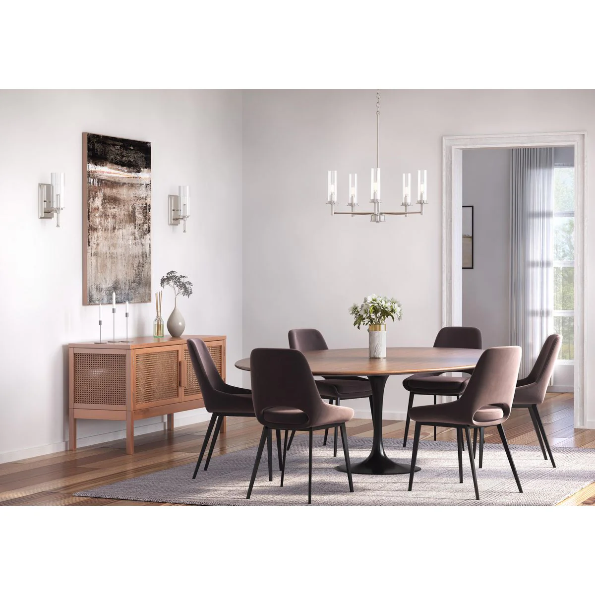 Kellwyn Collection Five-Light Clear Glass Chandelier Light - Image 6
