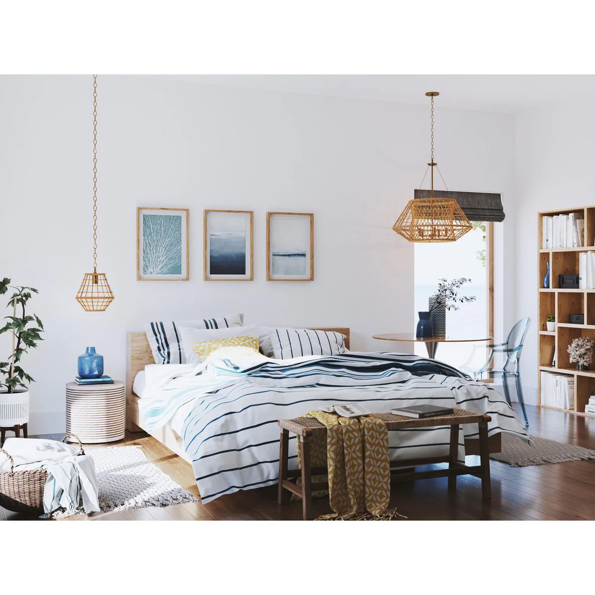 Laila Collection Five-Light Chandelier with Woven Jute Accents - Image 4
