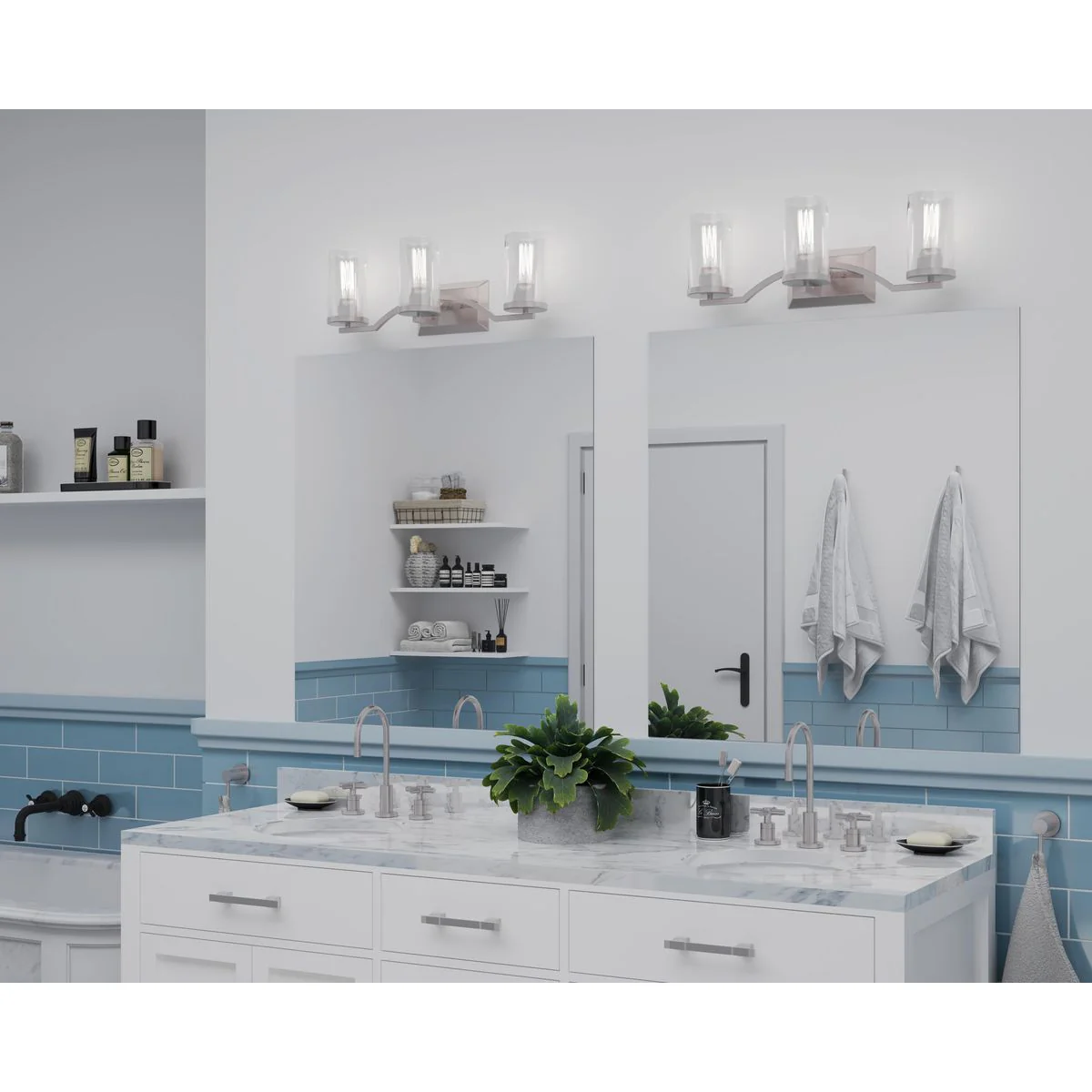 Lassiter Collection Three-Light Clear Glass Bath Vanity Light - Image 4